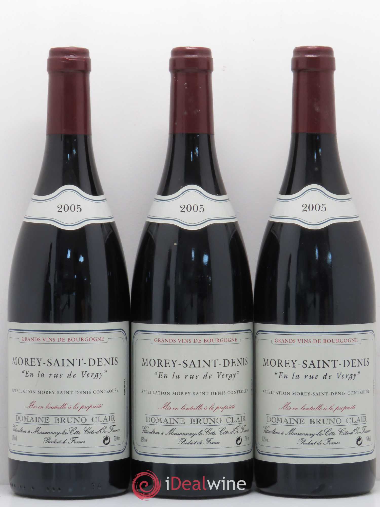 Morey-Saint-Denis En la Rue de Vergy Bruno Clair (Domaine) 2005 - Lot de 3 bouteilles - 0