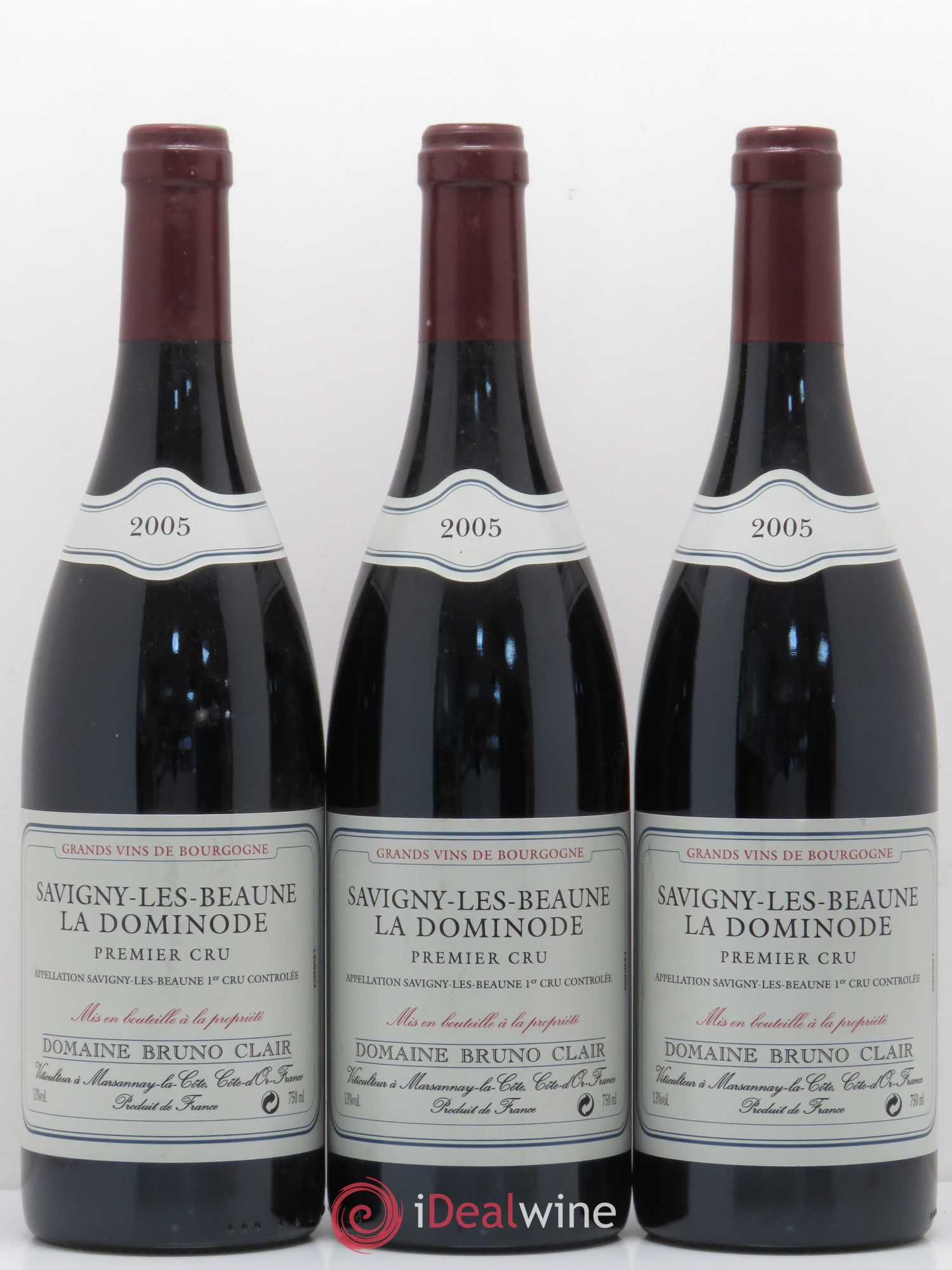 Savigny-lès-Beaune 1er Cru La Dominode Bruno Clair (Domaine) 2005 - Lot de 3 bouteilles - 0
