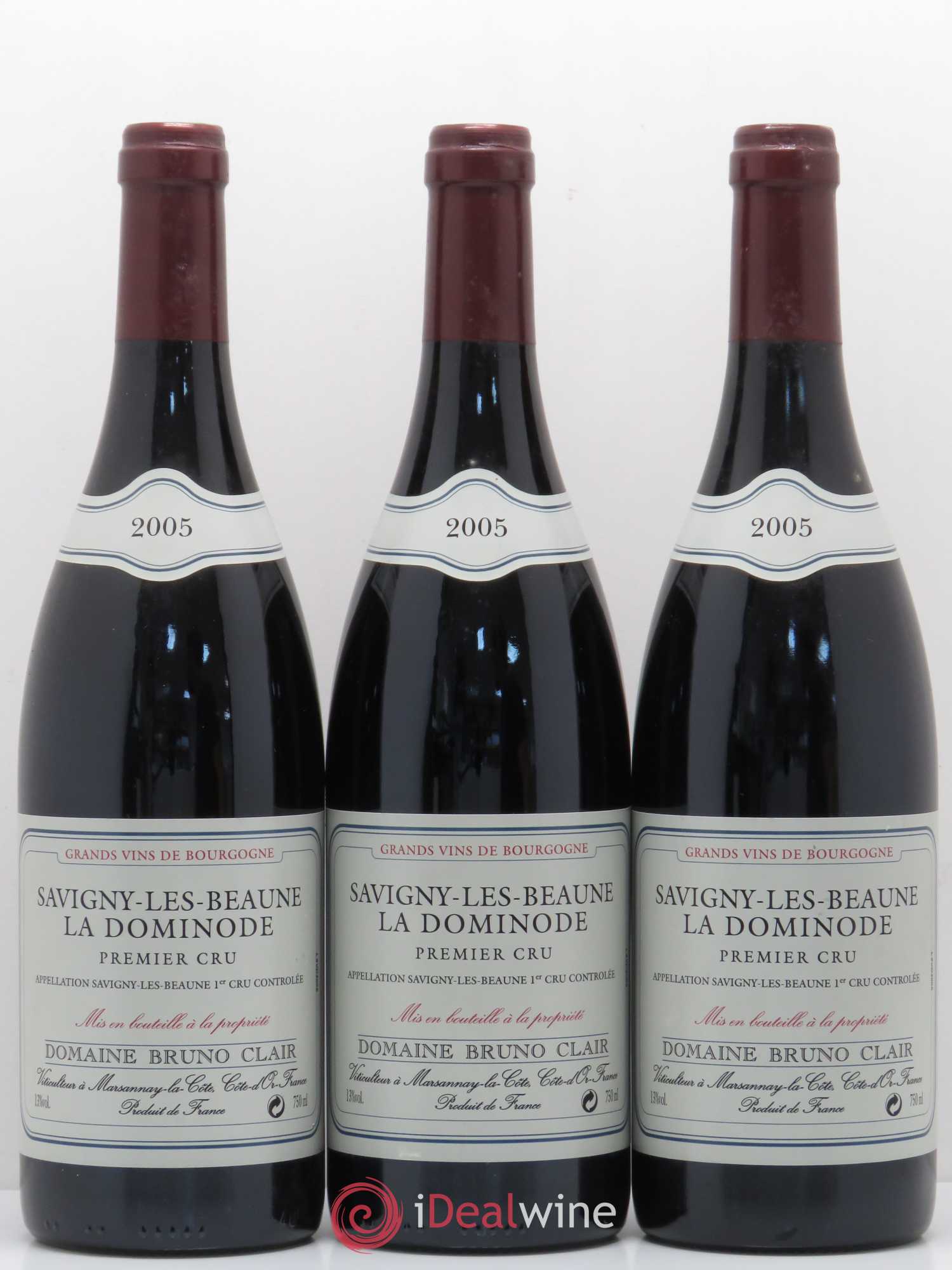 Savigny-lès-Beaune 1er Cru La Dominode Bruno Clair (Domaine) 2005 - Lot de 3 bouteilles - 0