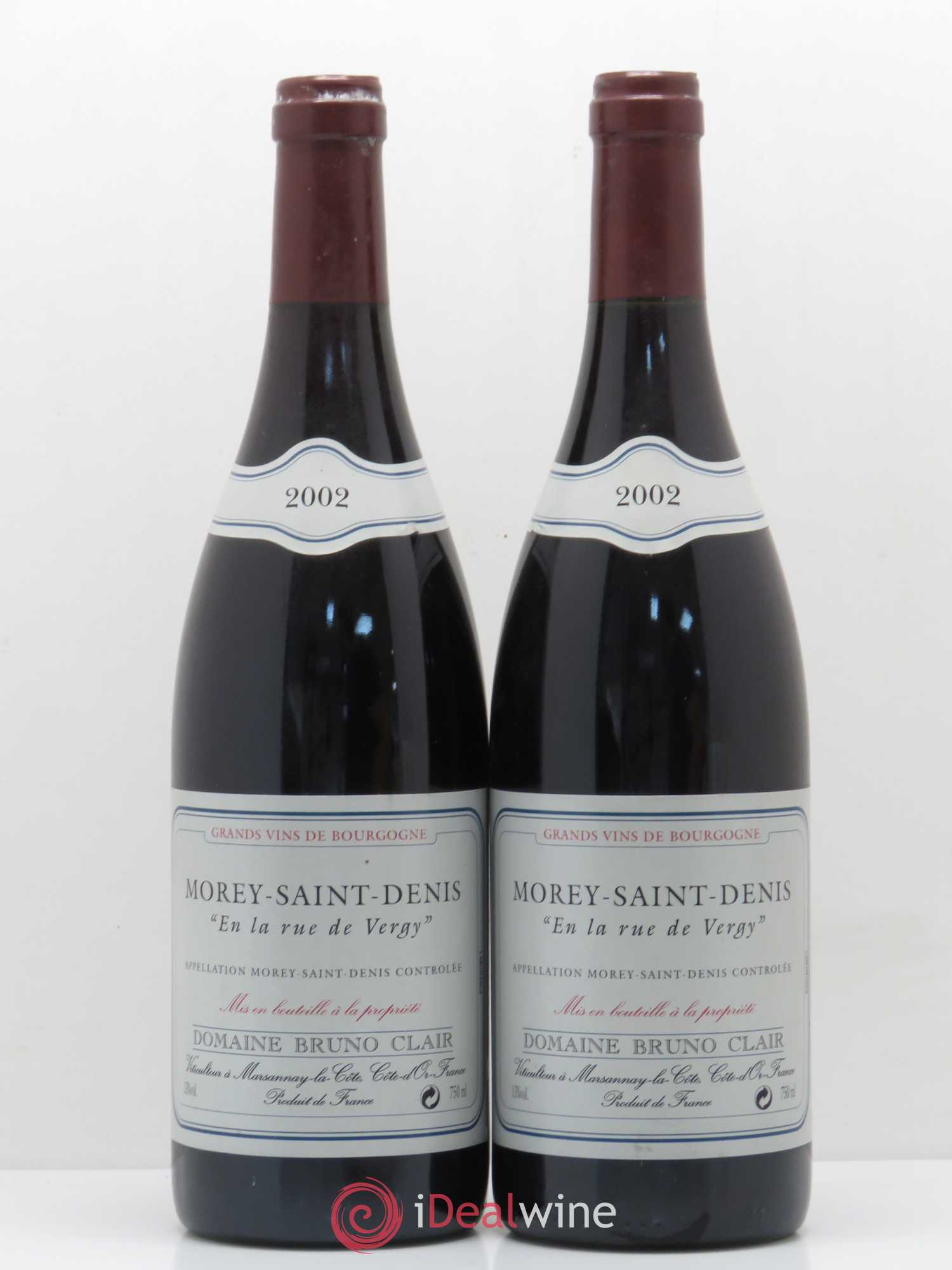 Morey-Saint-Denis En la Rue de Vergy Bruno Clair (Domaine) 2002 - Lot de 2 bouteilles - 0