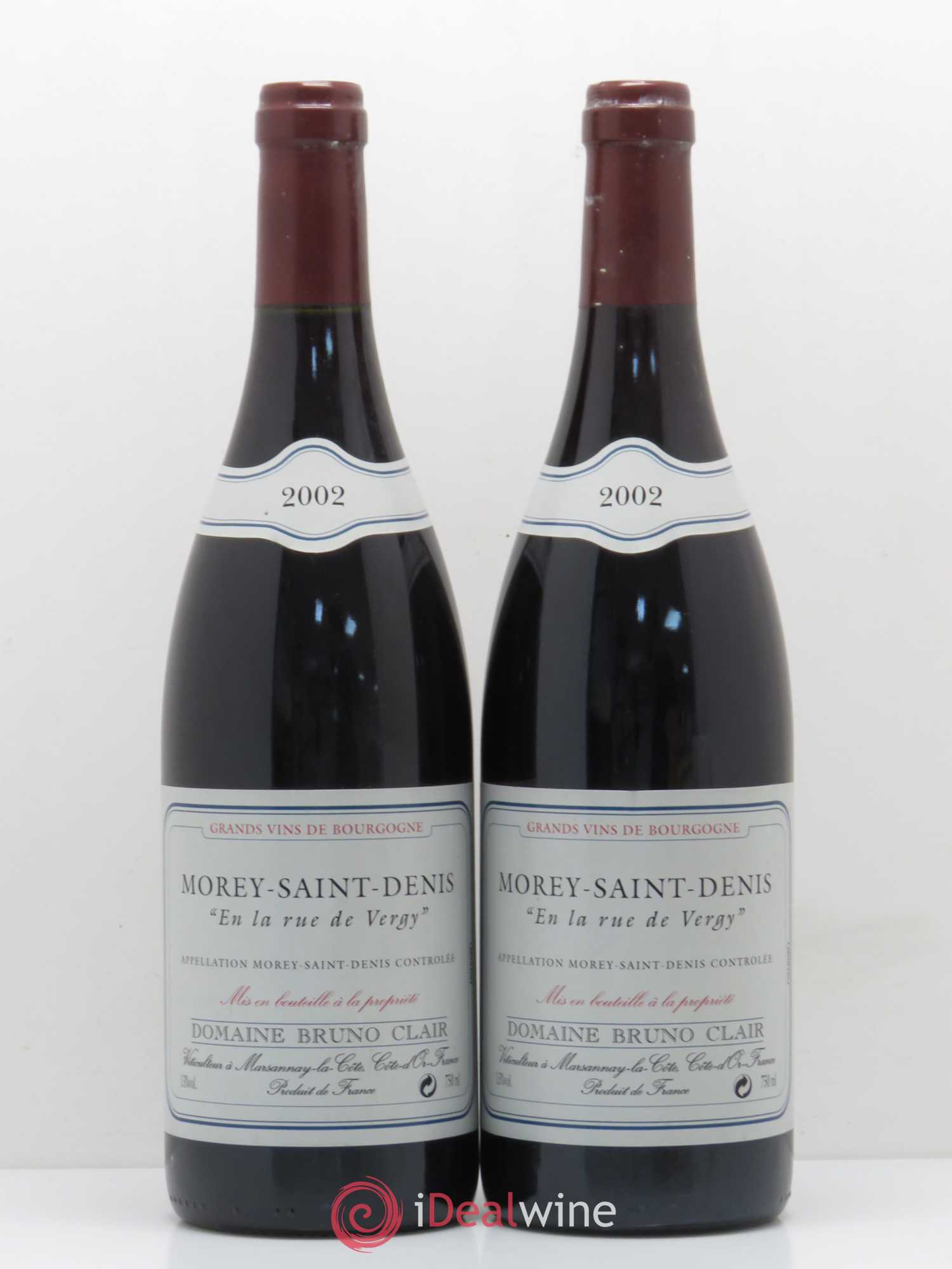 Morey-Saint-Denis En la Rue de Vergy Bruno Clair (Domaine) 2002 - Lot de 2 bouteilles - 0