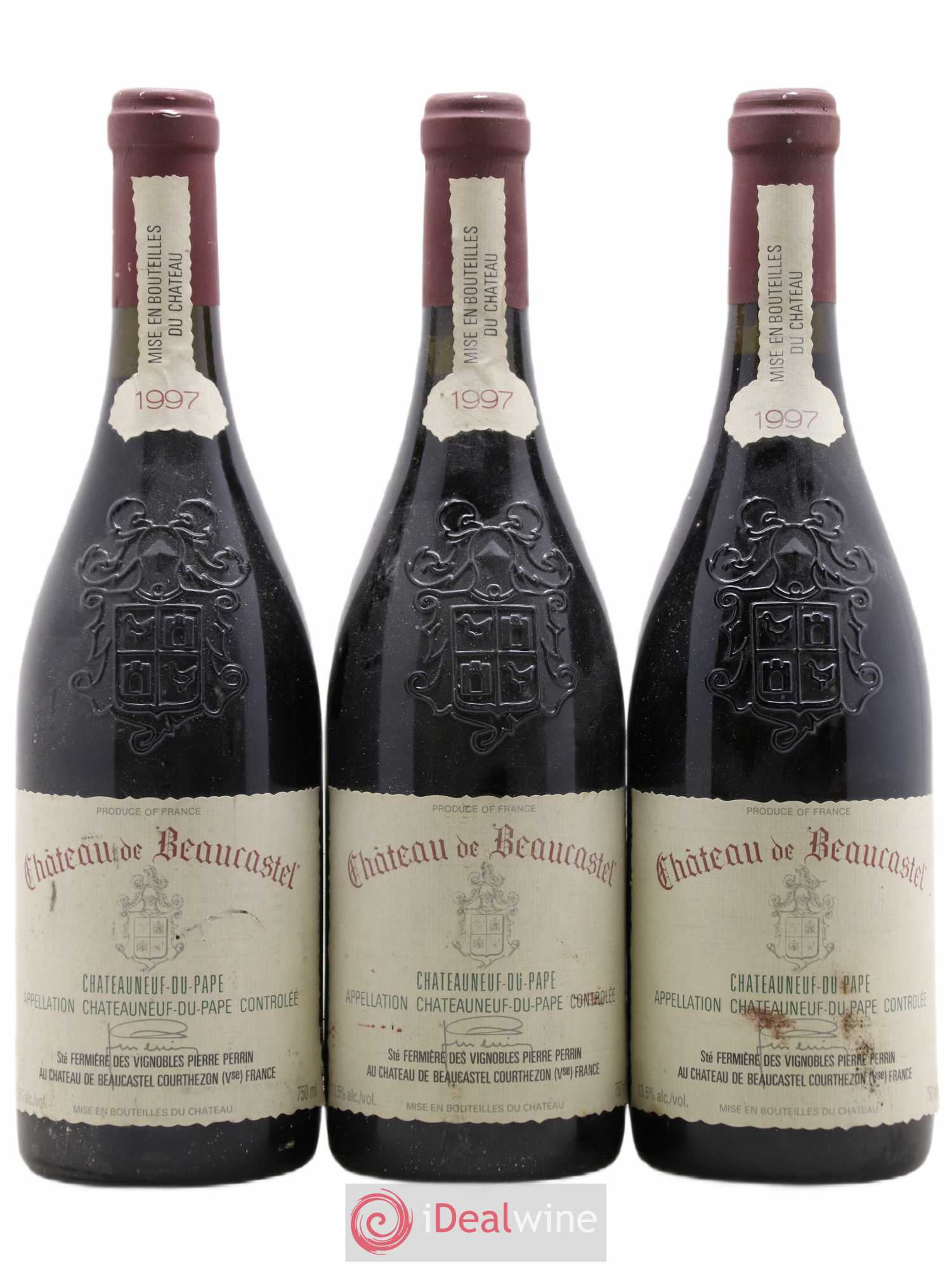 Châteauneuf-du-Pape Château de Beaucastel Famille Perrin 1997 - Lot de 3 bouteilles - 0