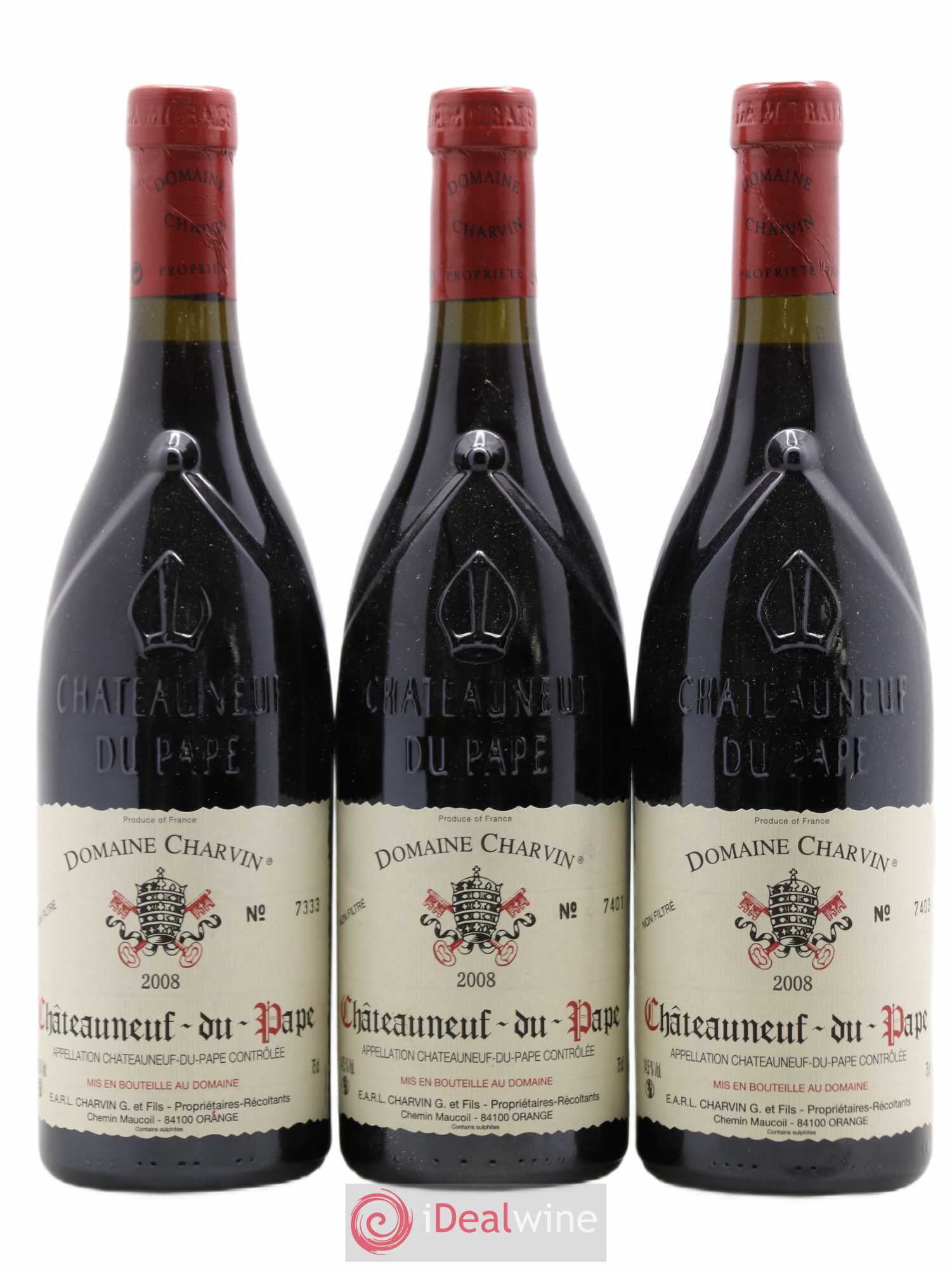 Châteauneuf-du-Pape Charvin (Domaine) 2008 - Lot de 3 bouteilles - 0