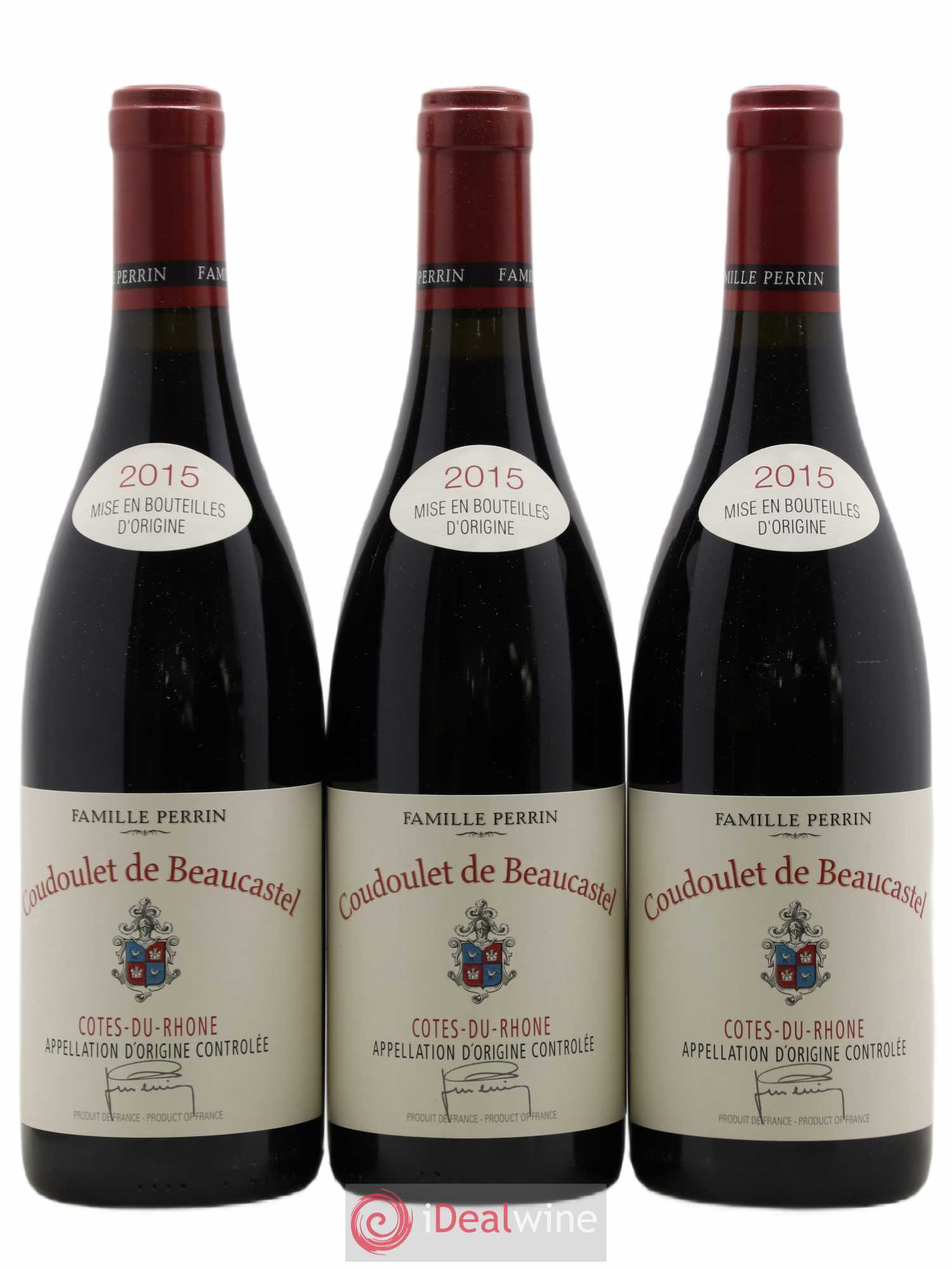 Côtes-du-Rhône Coudoulet de Beaucastel Famille Perrin 2015 - Lot de 3 bouteilles - 0