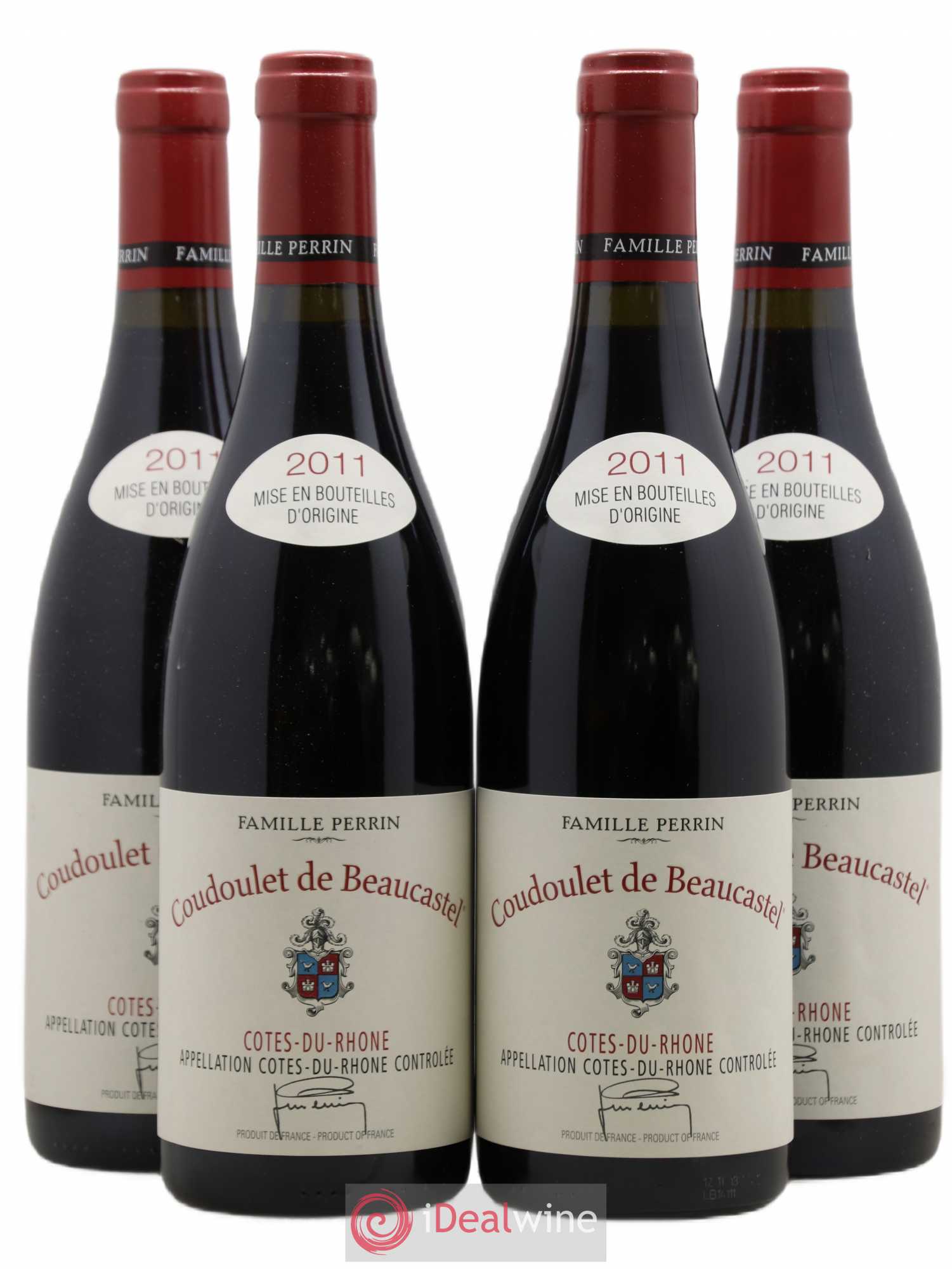 Côtes-du-Rhône Coudoulet de Beaucastel Famille Perrin 2011 - Lot de 4 bouteilles - 0