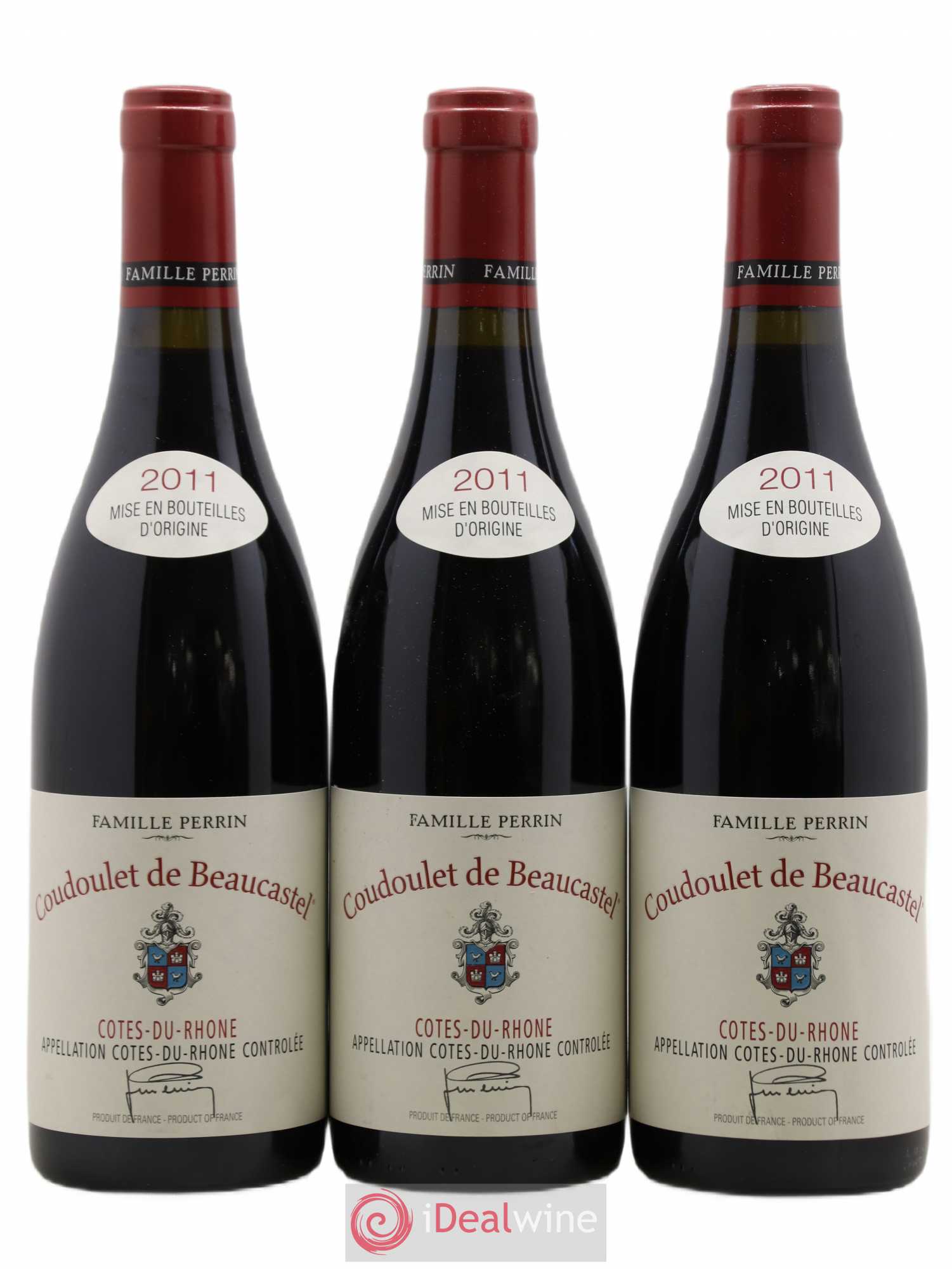 Côtes-du-Rhône Coudoulet de Beaucastel Famille Perrin 2011 - Lot de 3 bouteilles - 0