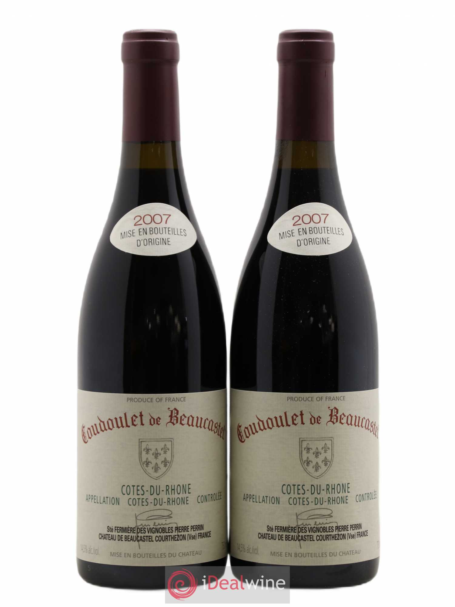 Côtes-du-Rhône Coudoulet de Beaucastel Famille Perrin 2007 - Lot de 2 bouteilles - 0