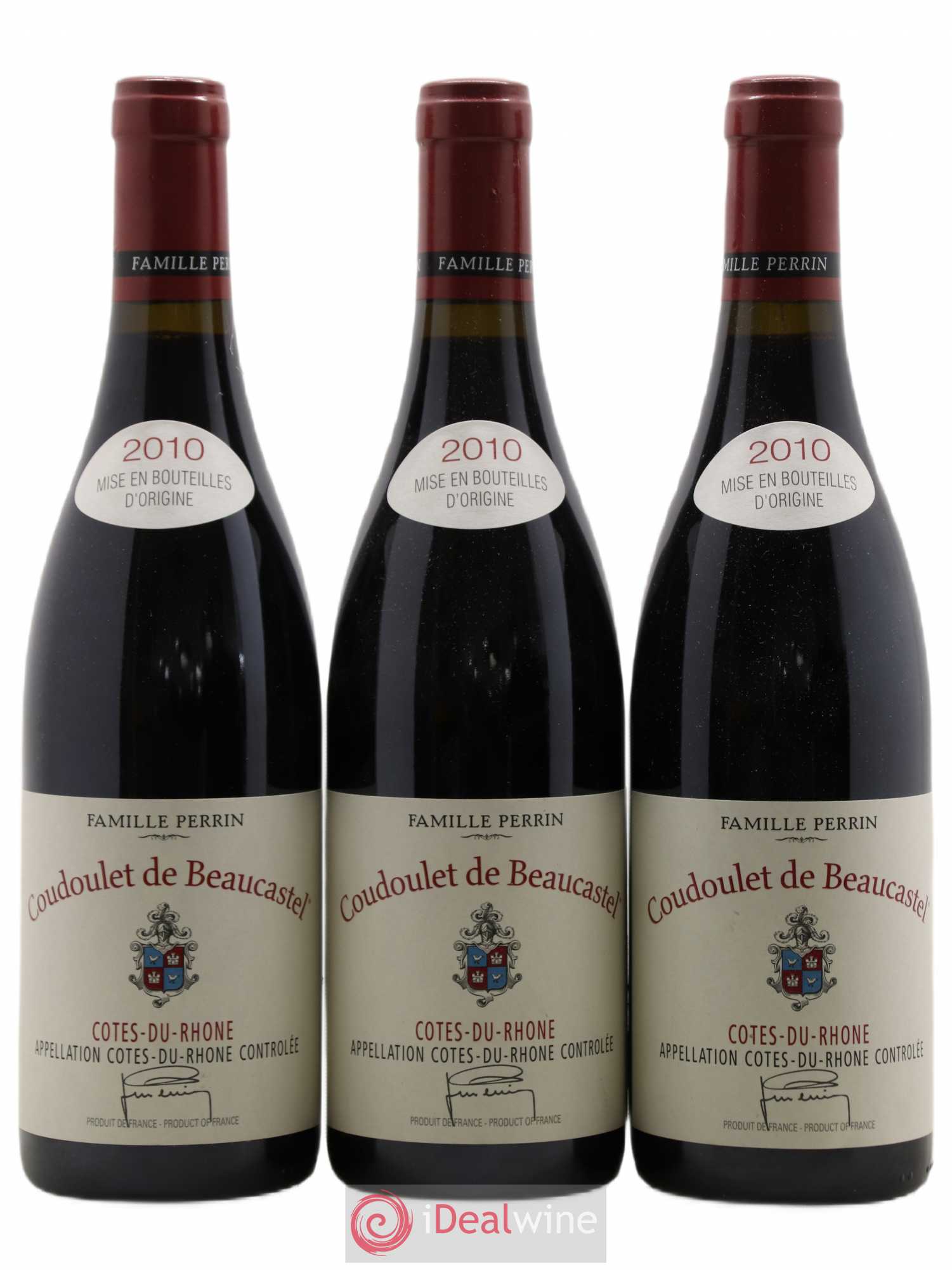 Côtes-du-Rhône Coudoulet de Beaucastel Famille Perrin 2010 - Lot de 3 bouteilles - 0