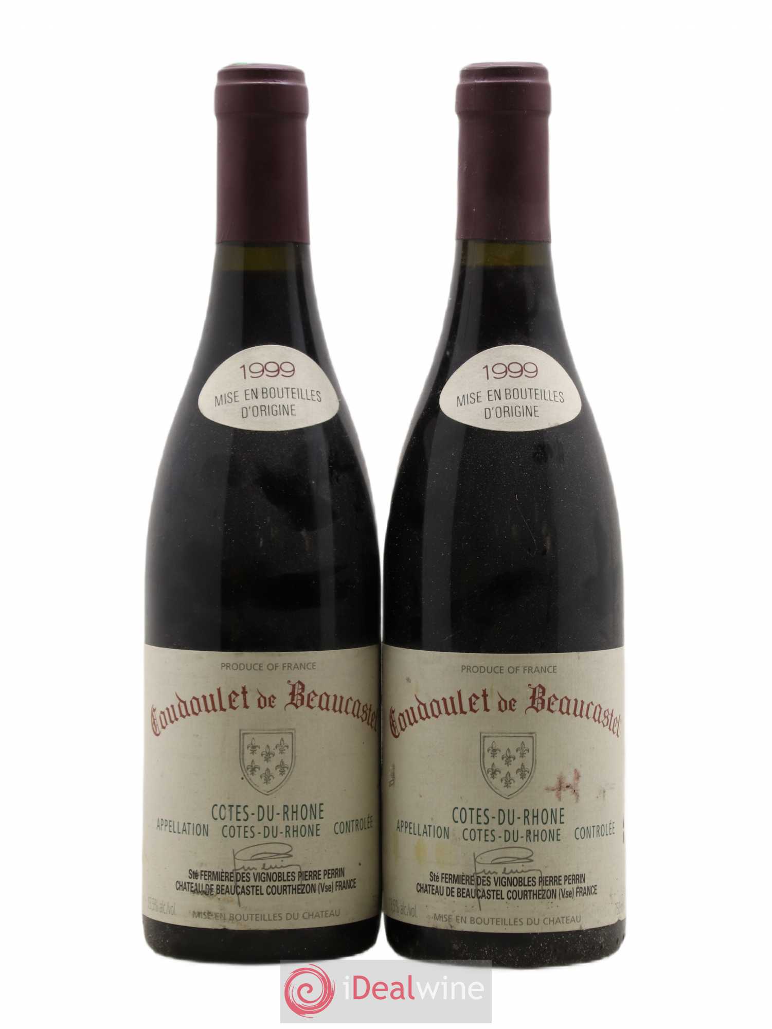 Côtes-du-Rhône Coudoulet de Beaucastel Famille Perrin 1999 - Lot de 2 bouteilles - 0