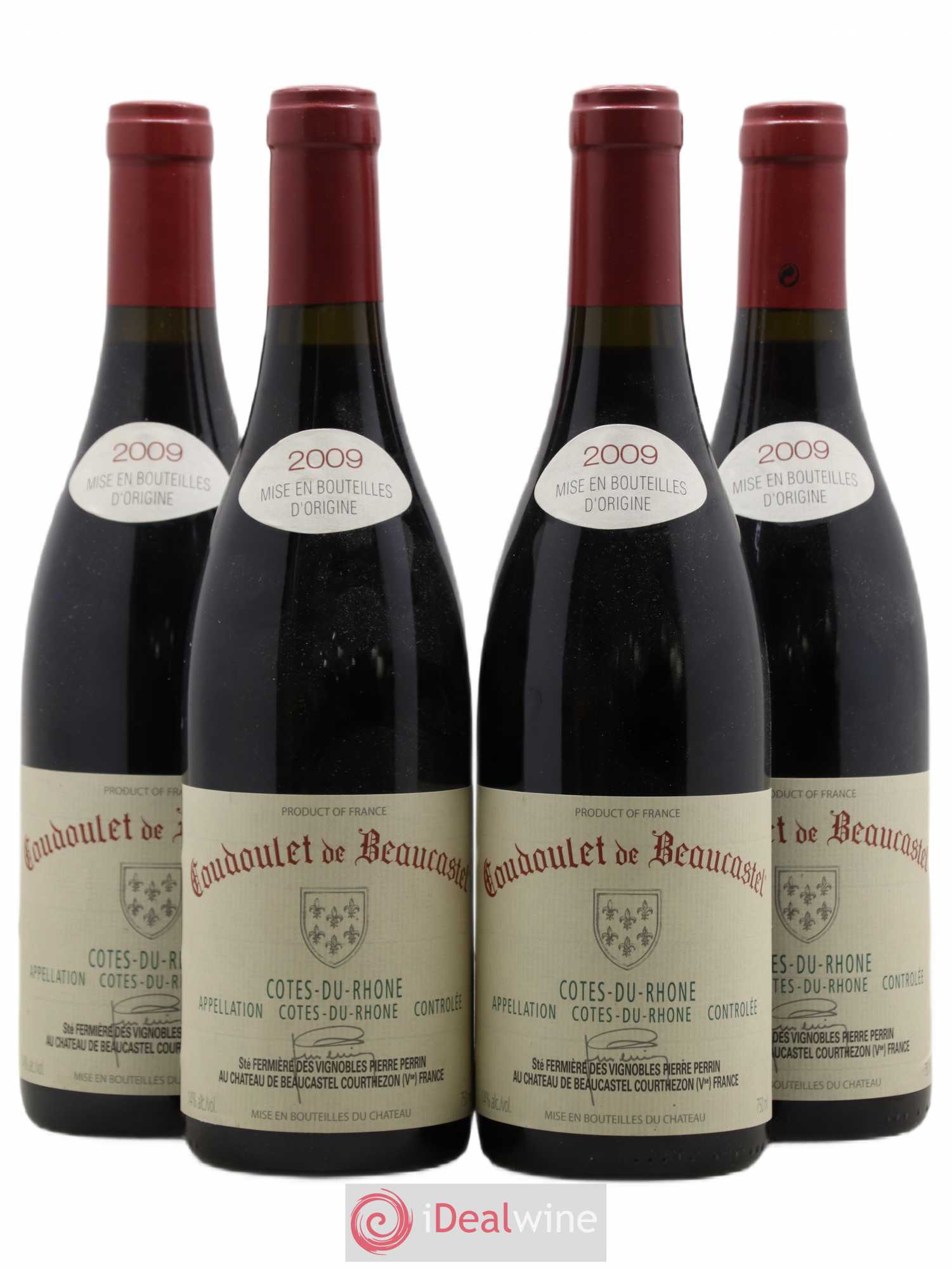 Côtes-du-Rhône Coudoulet de Beaucastel Famille Perrin 2009 - Lot de 4 bouteilles - 0