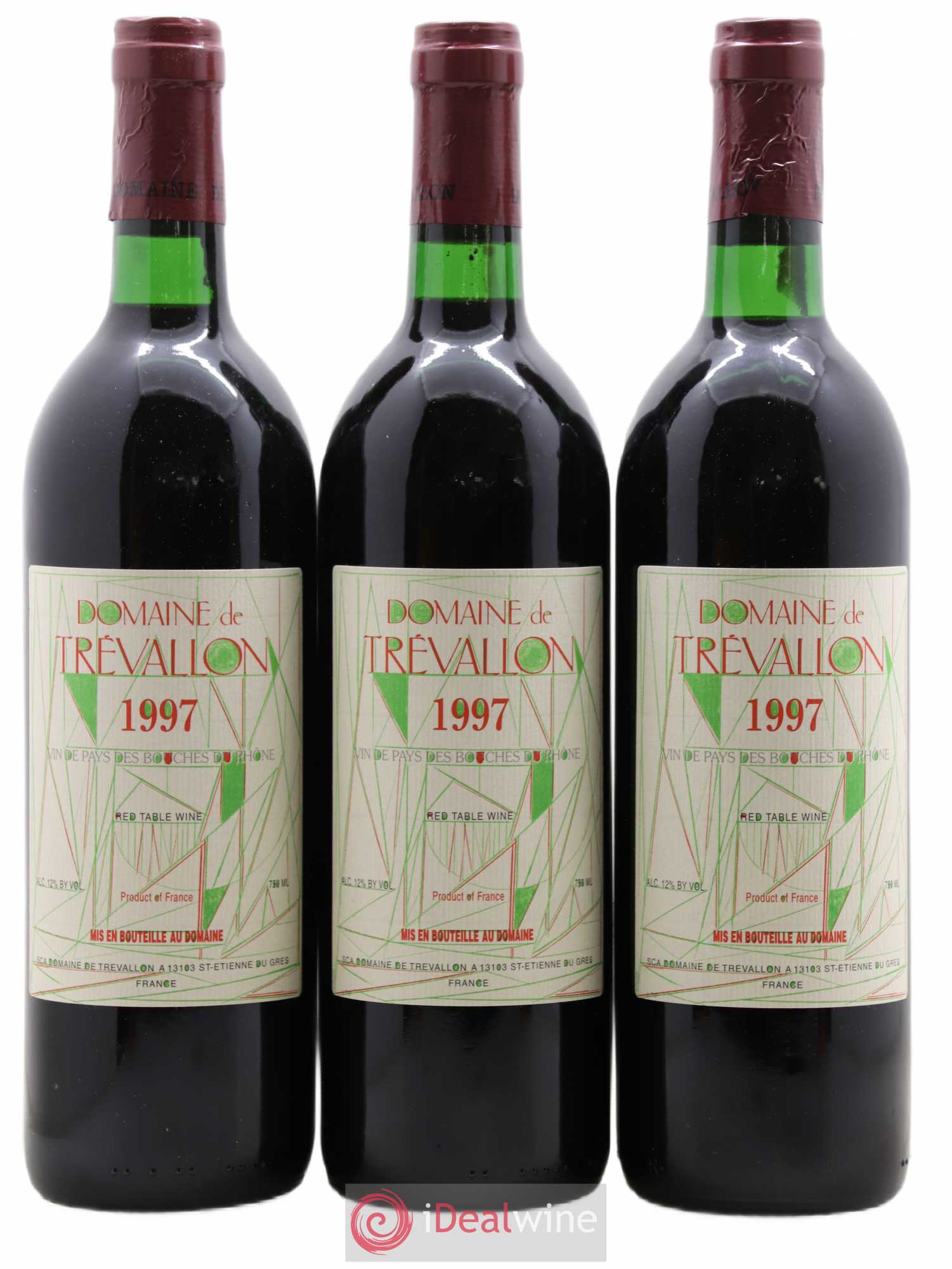 VDP Bouches du Rhône Trévallon (Domaine de) Eloi Dürrbach 1997 - Lot of 3 bottles - 0