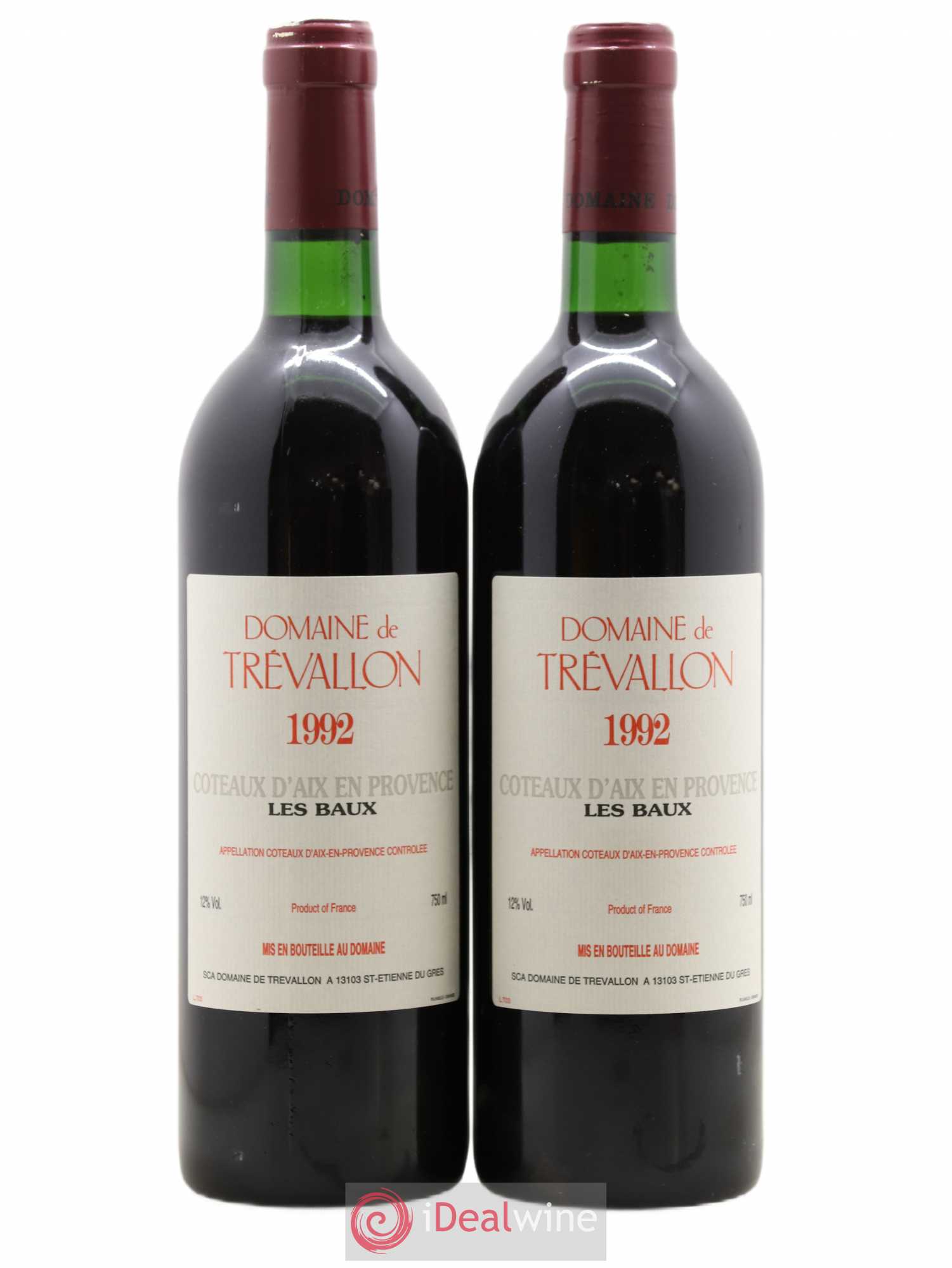 Coteaux d'Aix-en-Provence Trévallon (Domaine de) Eloi Dürrbach 1992 - Lot de 2 bouteilles - 0