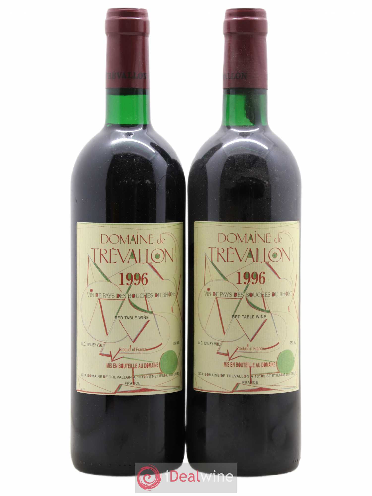 VDP Bouches du Rhône Trévallon (Domaine de) Eloi Dürrbach 1996 - Lot de 2 bouteilles - 0