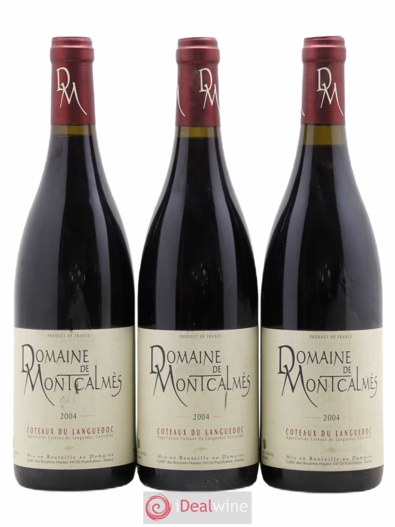 Terrasses du Larzac Domaine de Montcalmès Frédéric Pourtalié 2004 - Lot de 3 bouteilles - 0