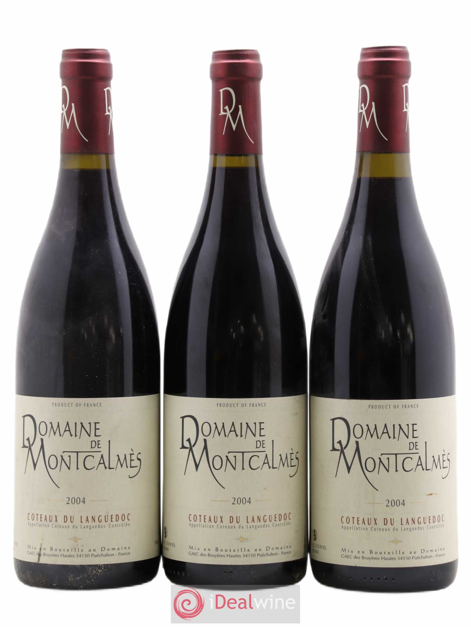 Terrasses du Larzac Domaine de Montcalmès Frédéric Pourtalié 2004 - Lot de 3 bouteilles - 0