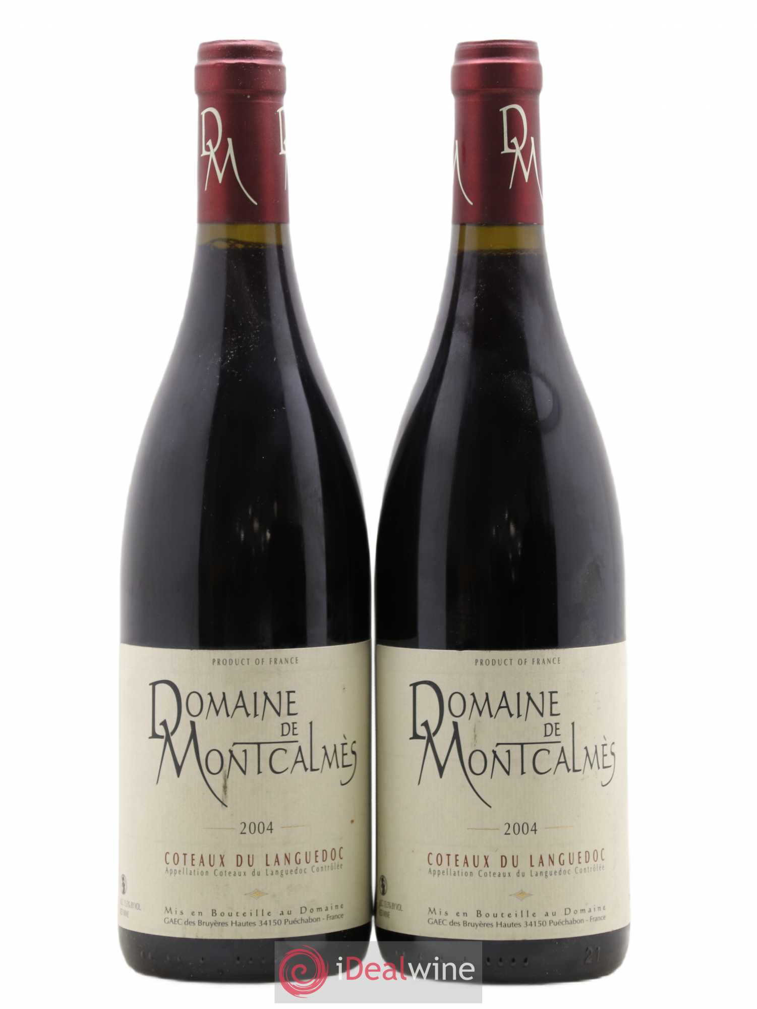 Terrasses du Larzac Domaine de Montcalmès Frédéric Pourtalié 2004 - Lot de 2 bouteilles - 0