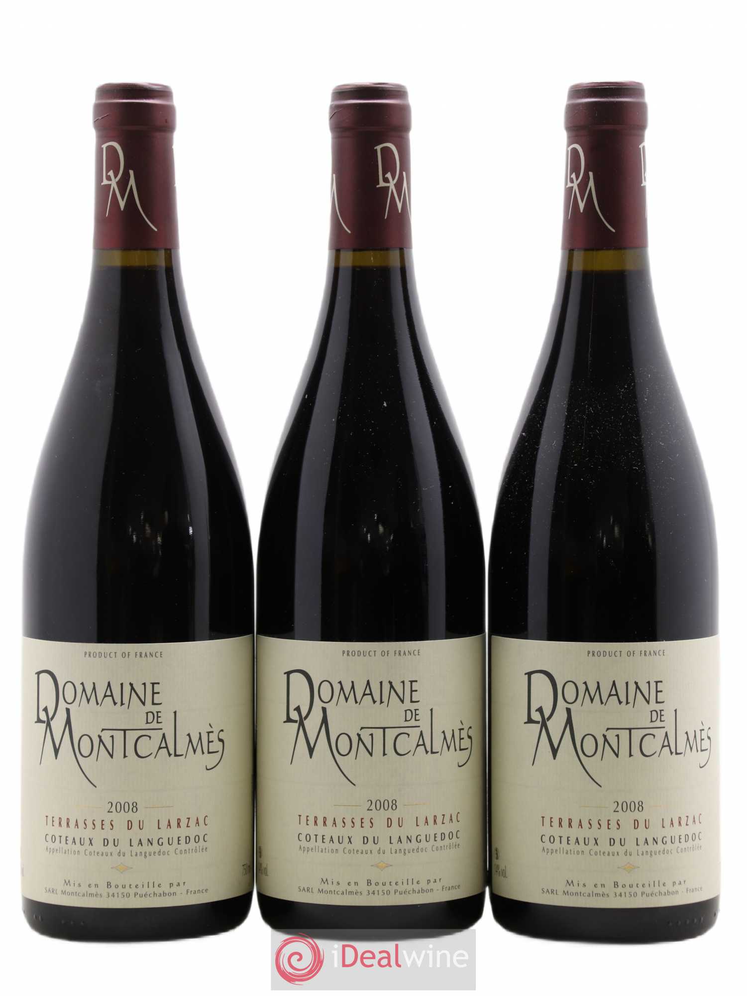 Terrasses du Larzac Domaine de Montcalmès Frédéric Pourtalié 2008 - Lot de 3 bouteilles - 0