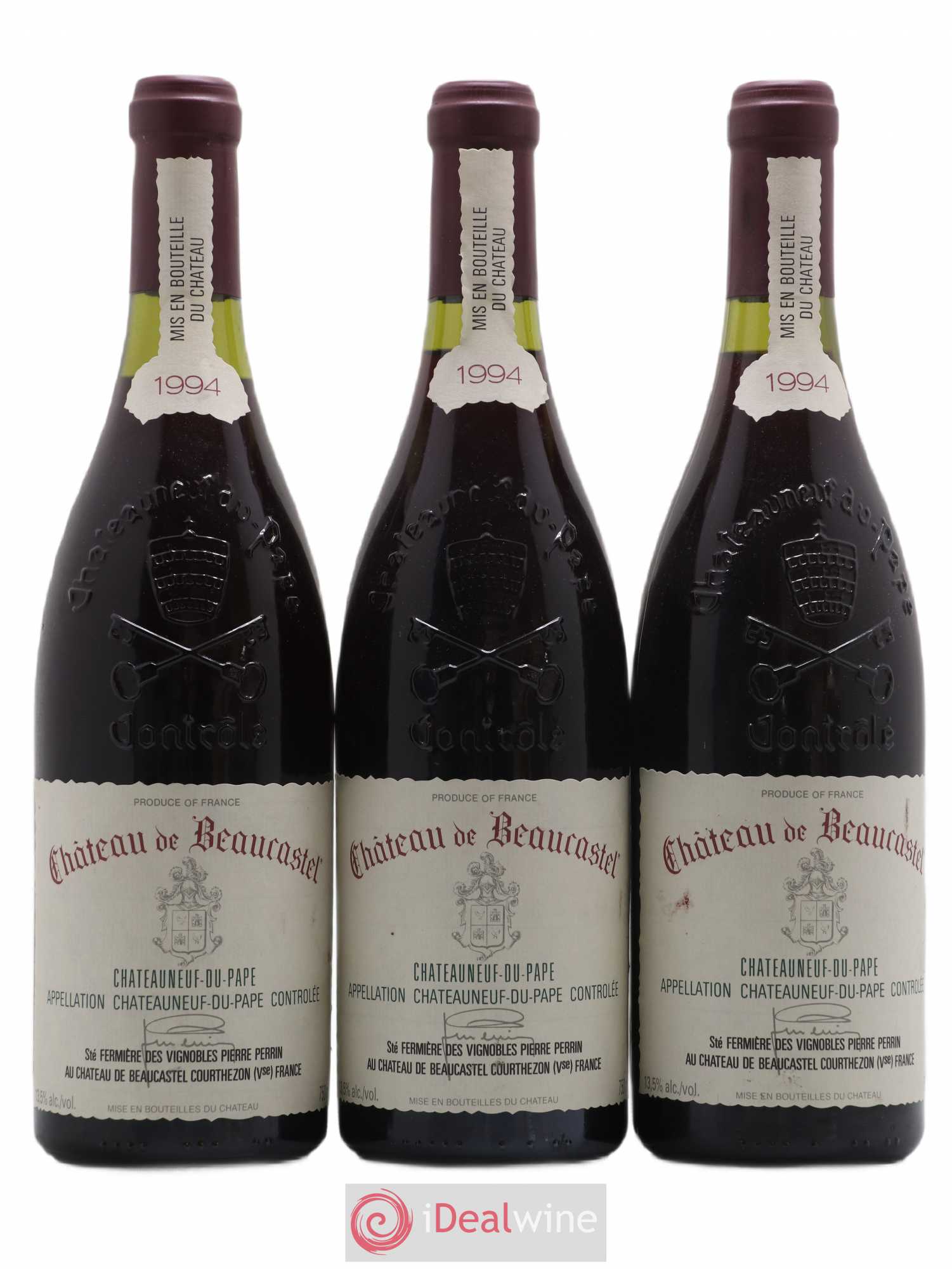 Châteauneuf-du-Pape Château de Beaucastel Famille Perrin 1994 - Lot de 3 bouteilles - 0