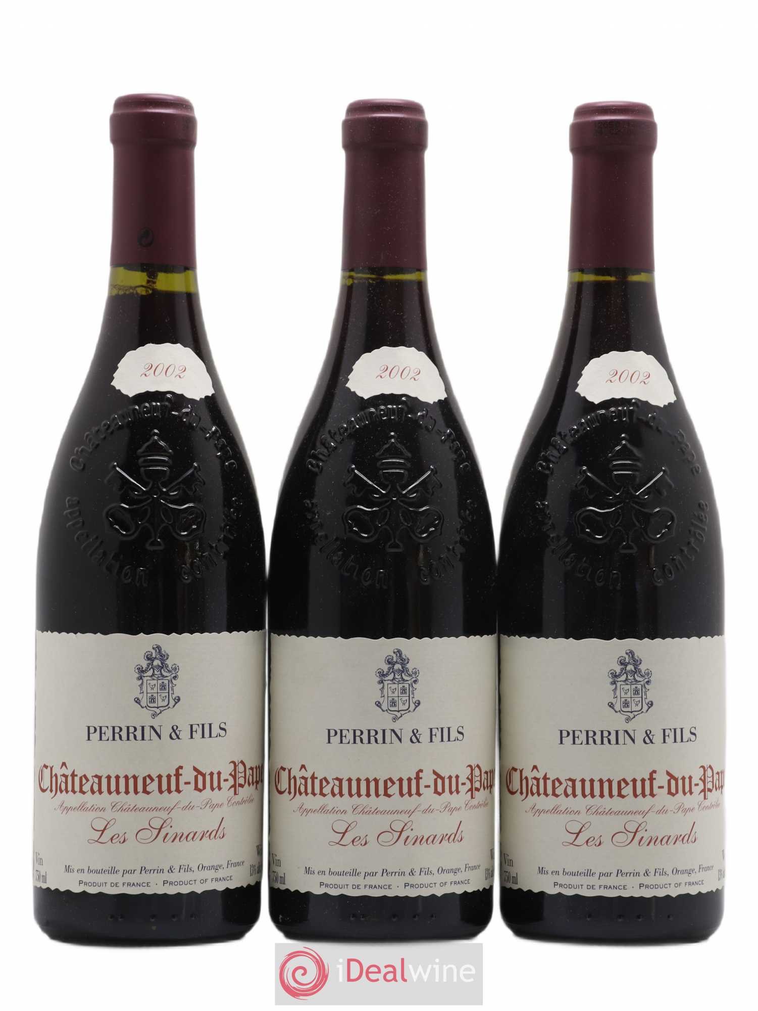 Châteauneuf-du-Pape Les Sinards Perrin 2002 - Lot de 3 bouteilles - 0