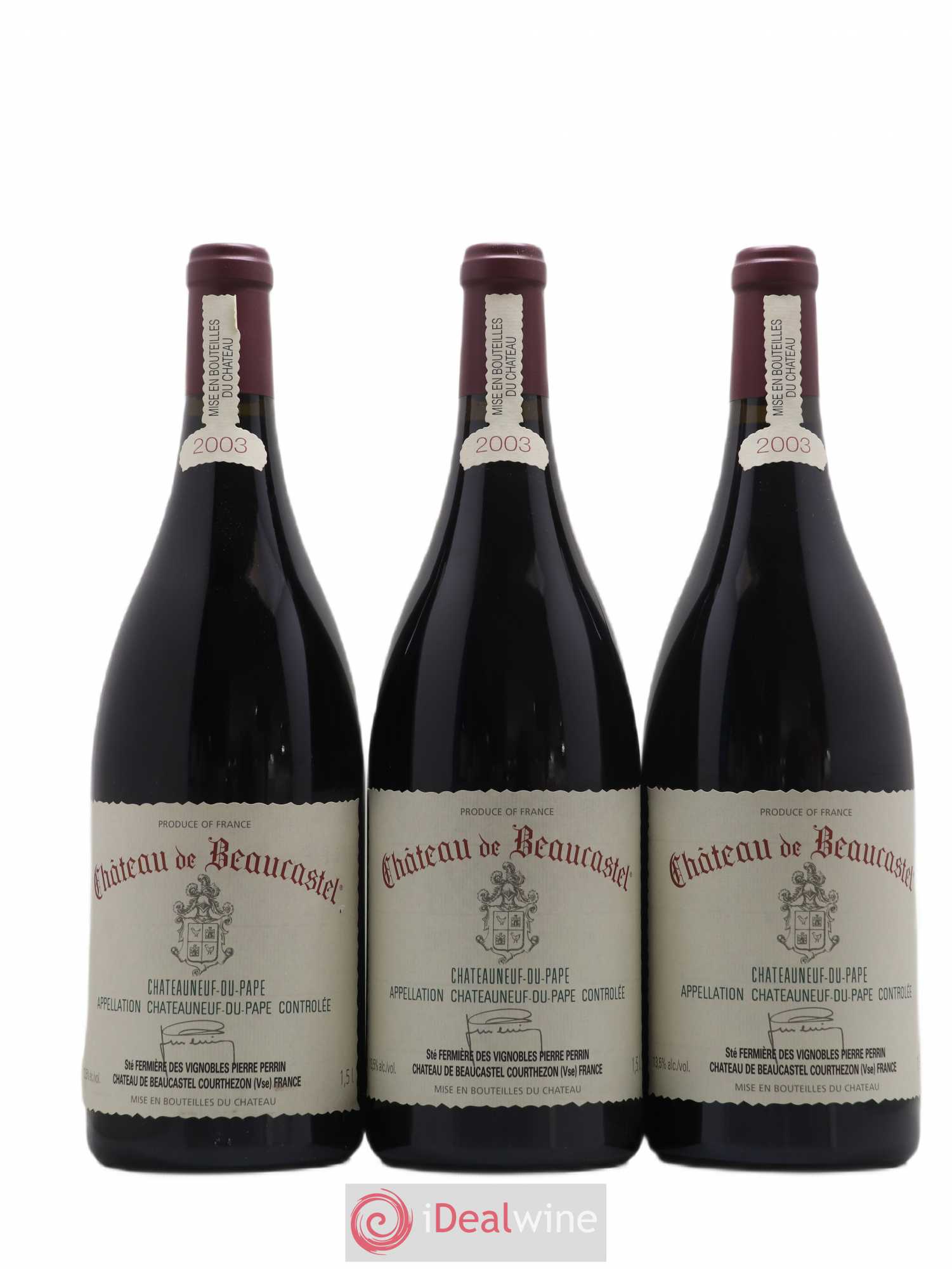Châteauneuf-du-Pape Château de Beaucastel Famille Perrin 2003 - Lot de 3 magnums - 0