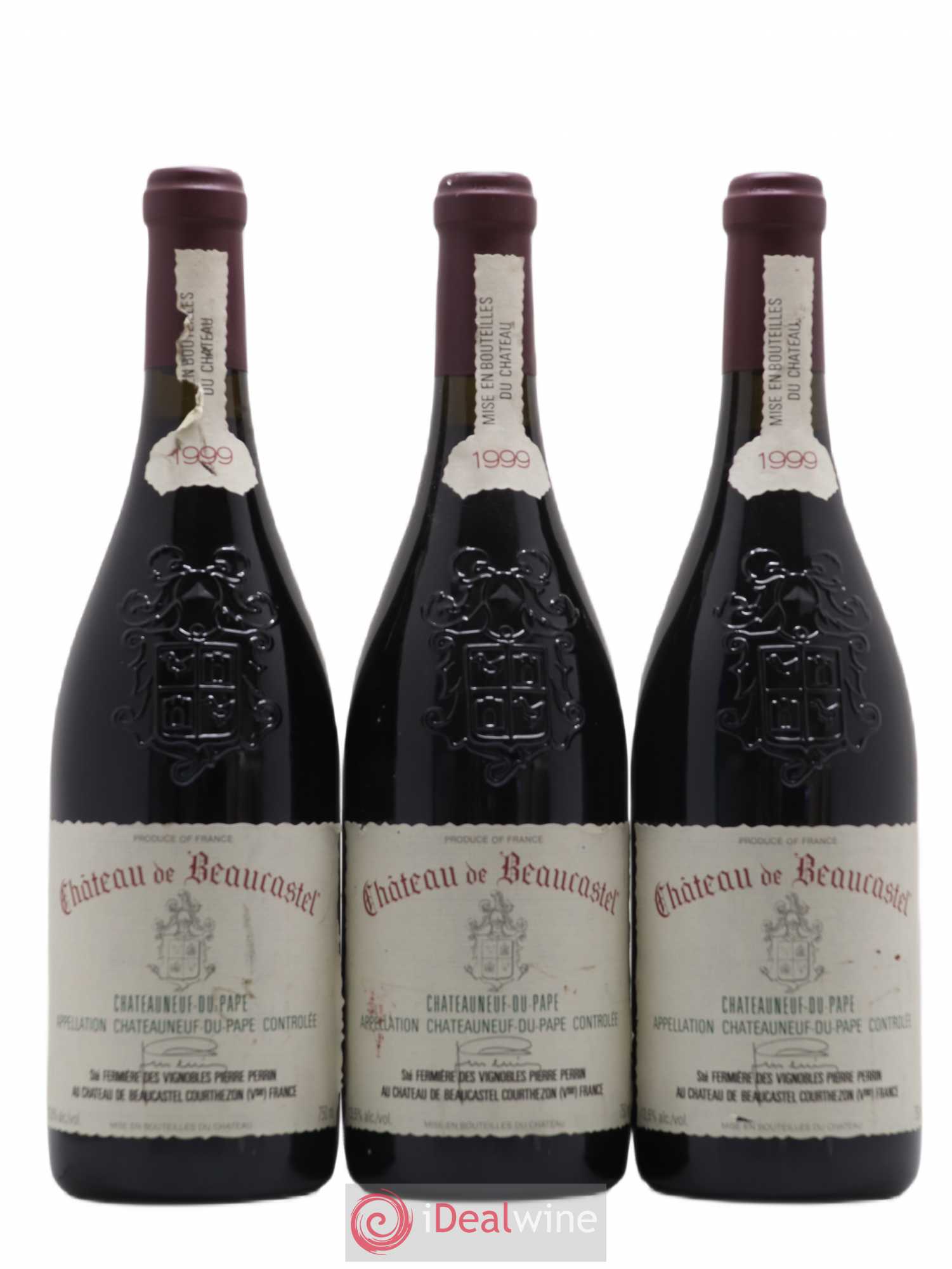 Châteauneuf-du-Pape Château de Beaucastel Famille Perrin 1999 - Lot de 3 bouteilles - 0