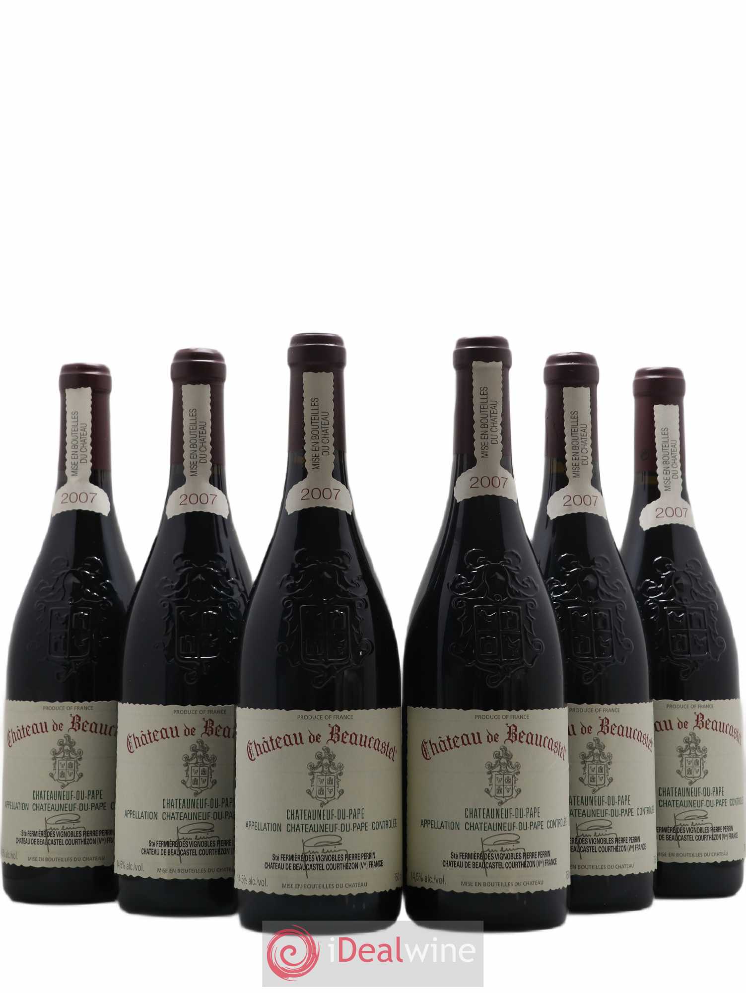 Châteauneuf-du-Pape Château de Beaucastel Famille Perrin 2007 - Lot de 6 bouteilles - 0