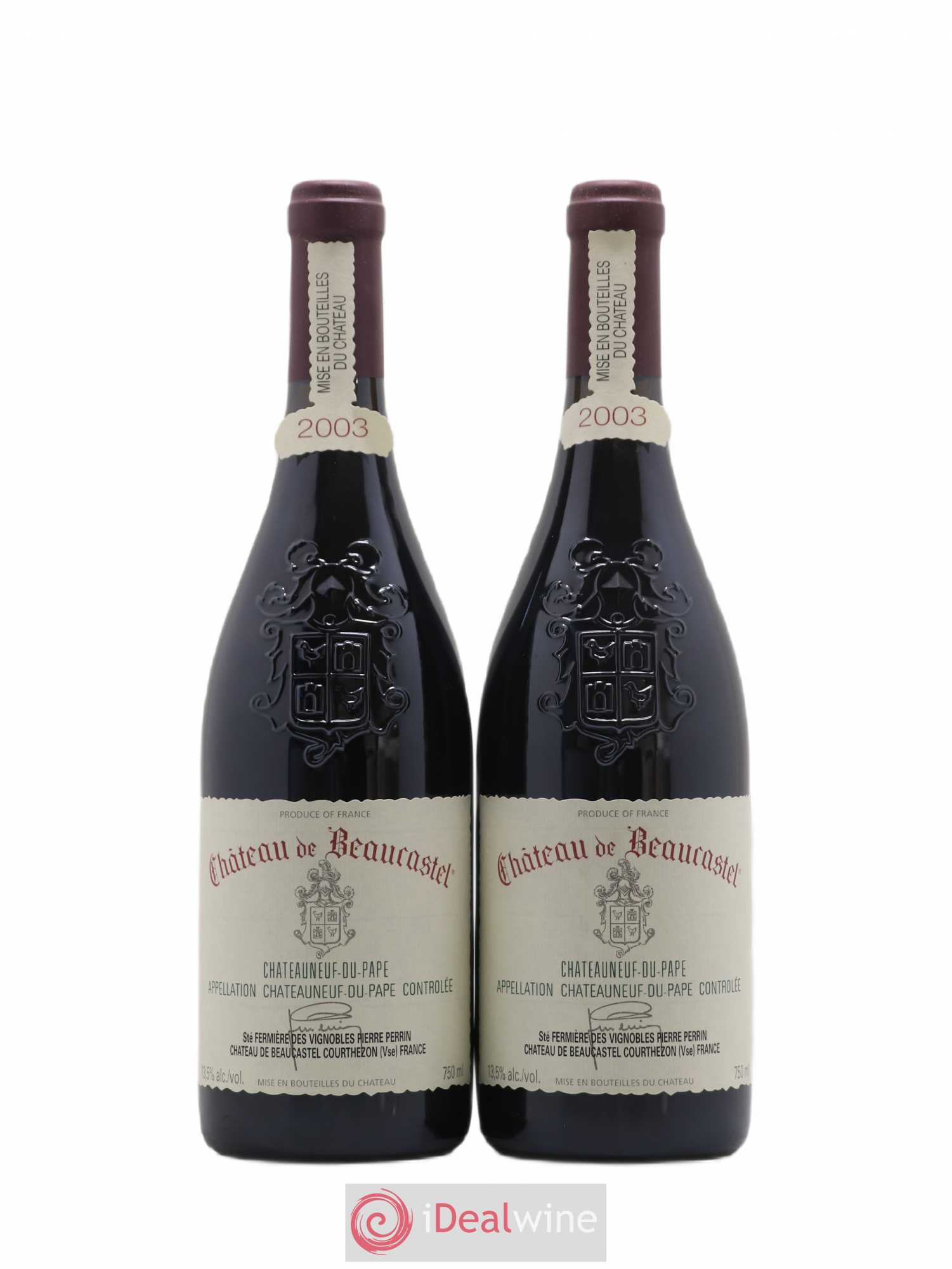Châteauneuf-du-Pape Château de Beaucastel Famille Perrin 2003 - Lot de 2 bouteilles - 0