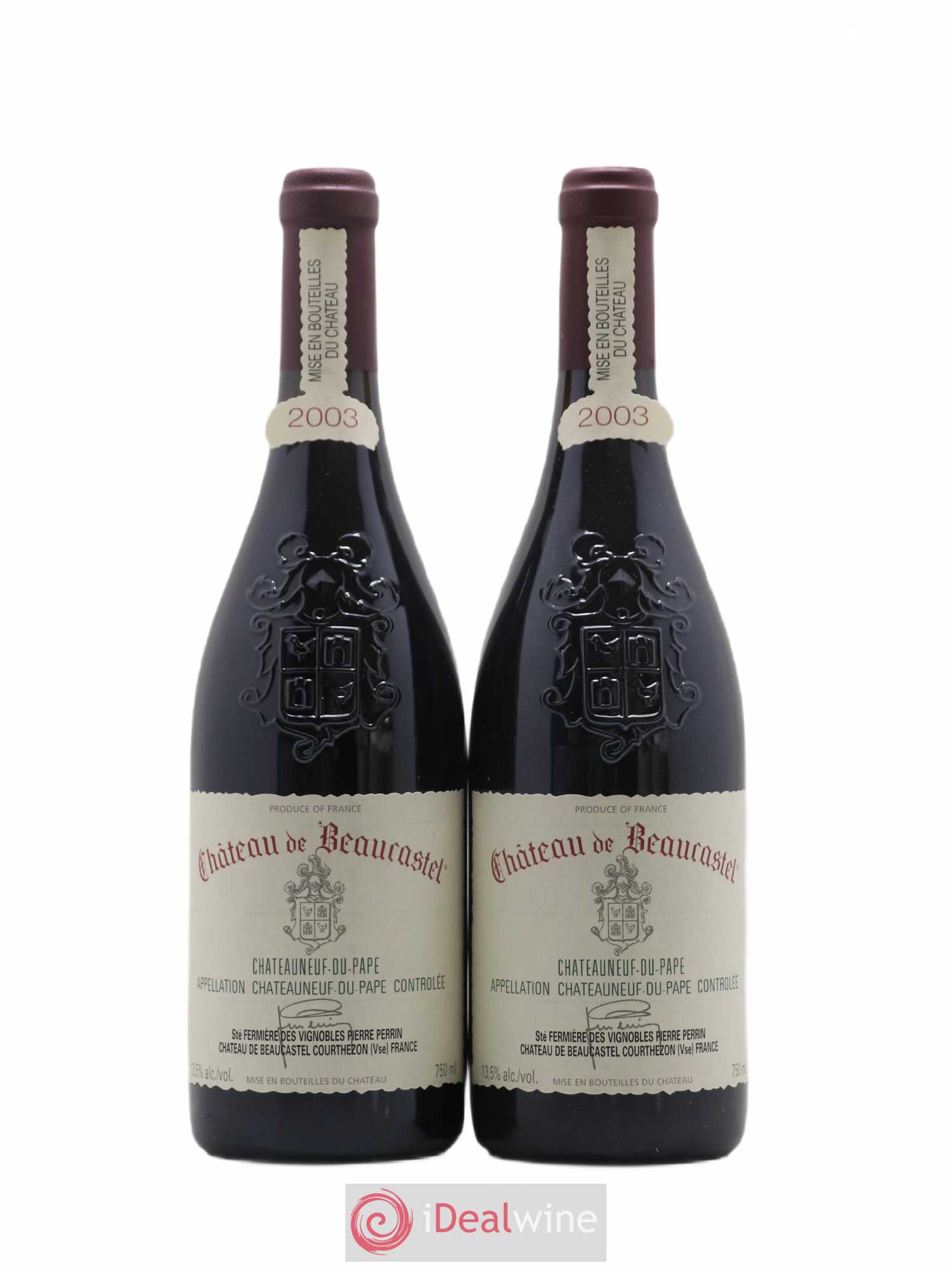 Châteauneuf-du-Pape Château de Beaucastel Famille Perrin 2003 - Lot de 2 bouteilles - 0