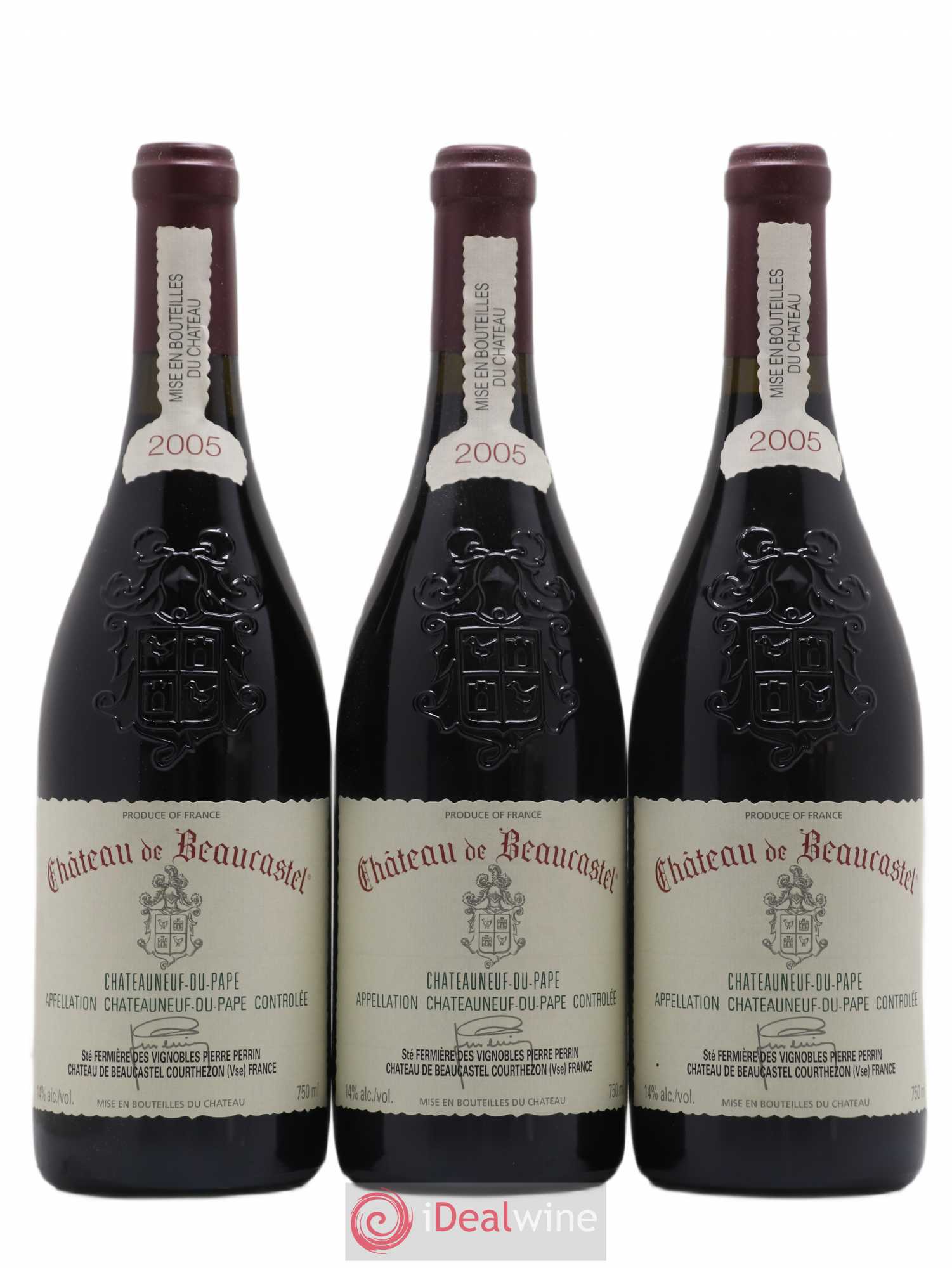 Châteauneuf-du-Pape Château de Beaucastel Famille Perrin 2005 - Lot de 3 bouteilles - 0