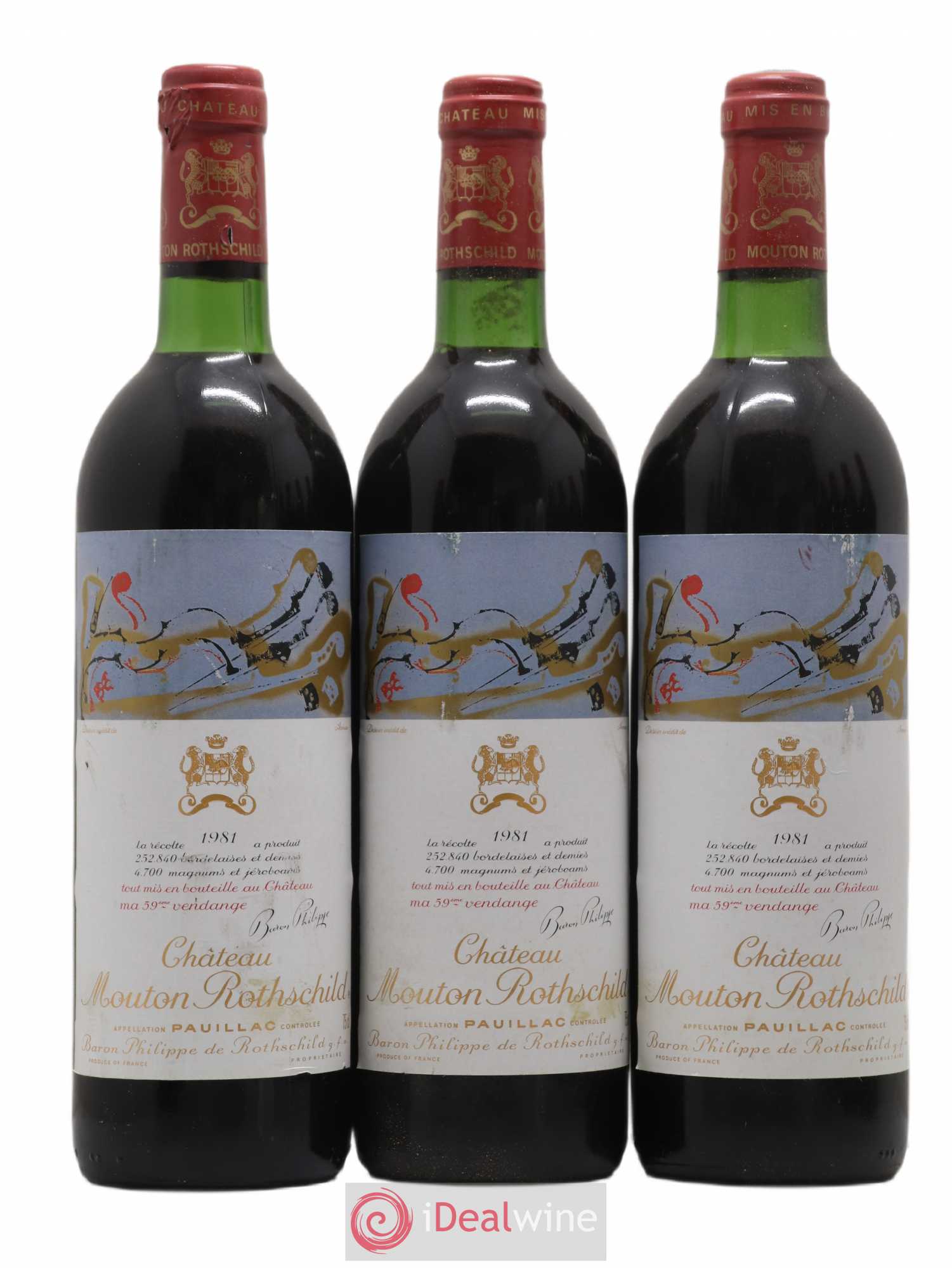 Château Mouton Rothschild 1er Grand Cru Classé 1981 - Lot de 12 bouteilles - 2