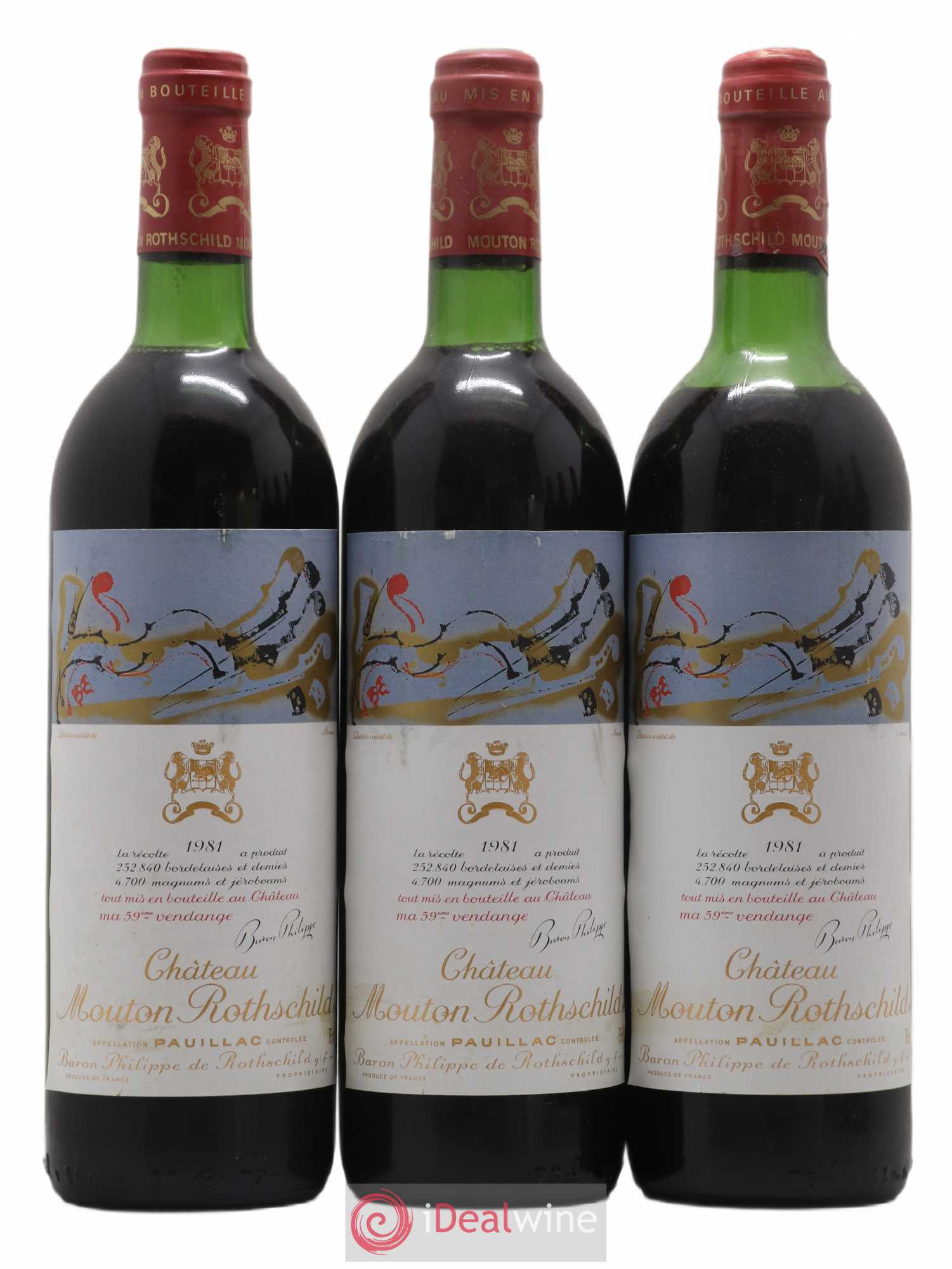 Château Mouton Rothschild 1er Grand Cru Classé 1981 - Lot de 12 bouteilles - 3