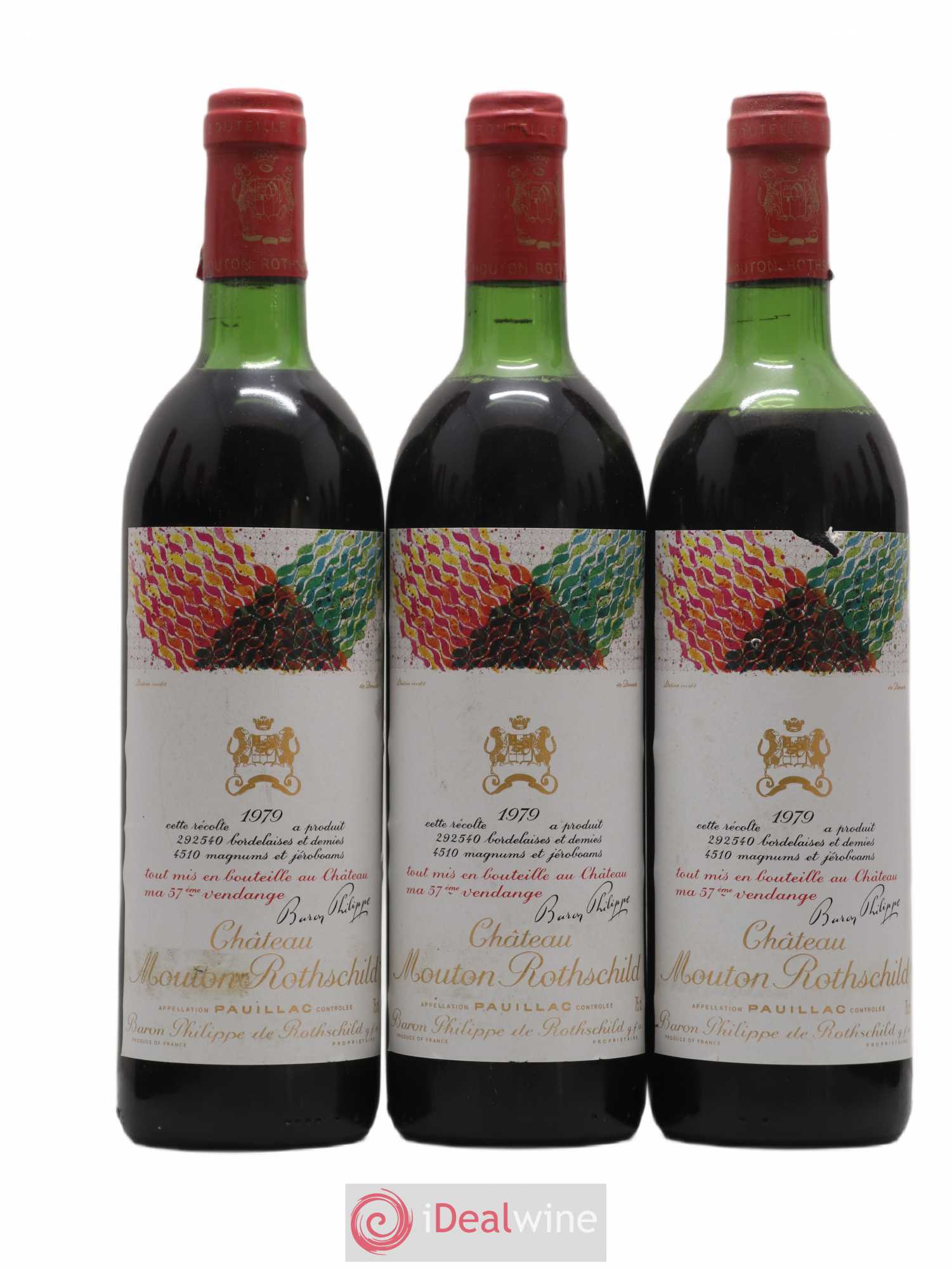 Château Mouton Rothschild 1er Grand Cru Classé 1979 - Lot de 12 bouteilles - 1