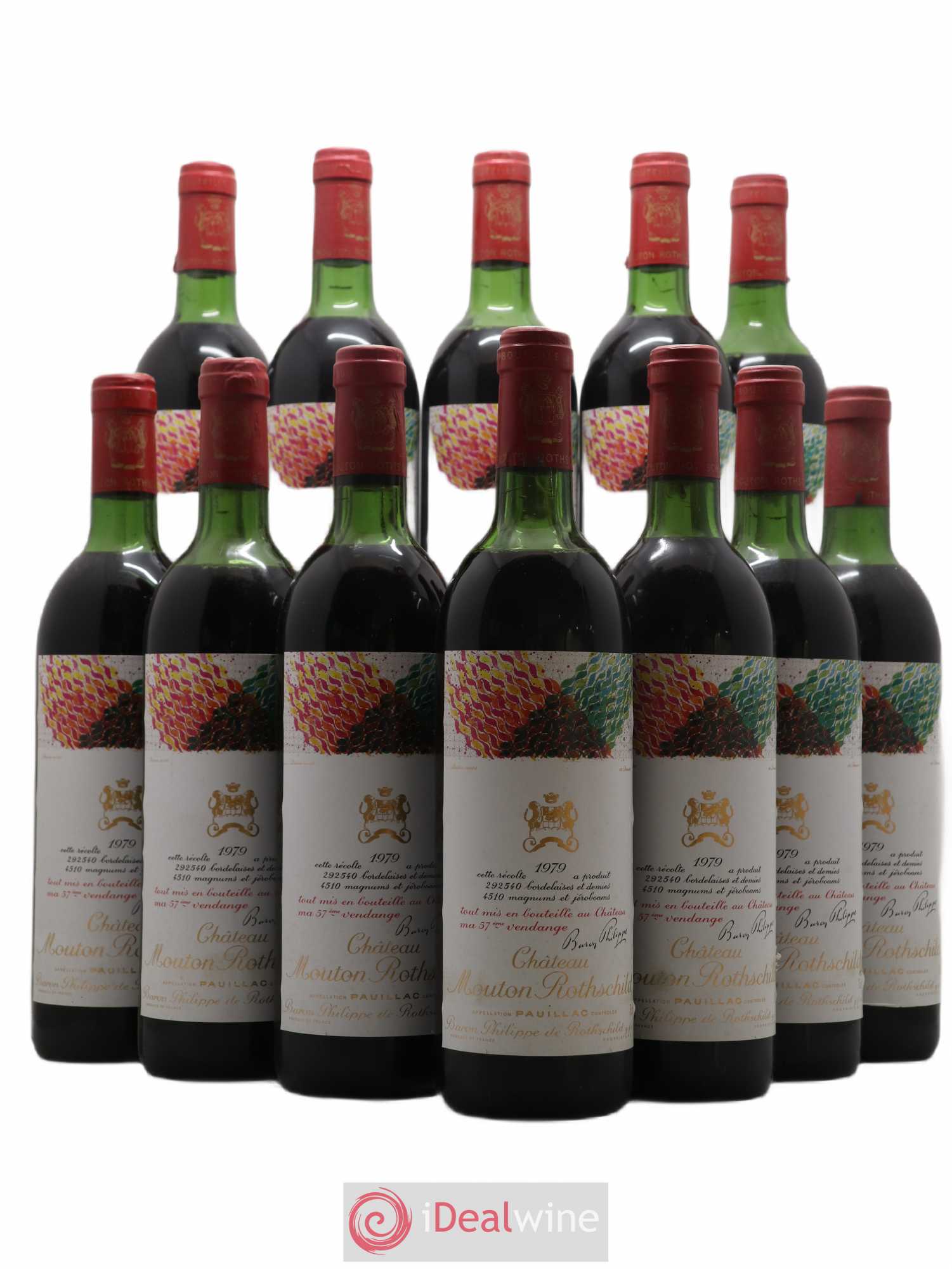 Château Mouton Rothschild 1er Grand Cru Classé 1979 - Lot de 12 bouteilles - 0