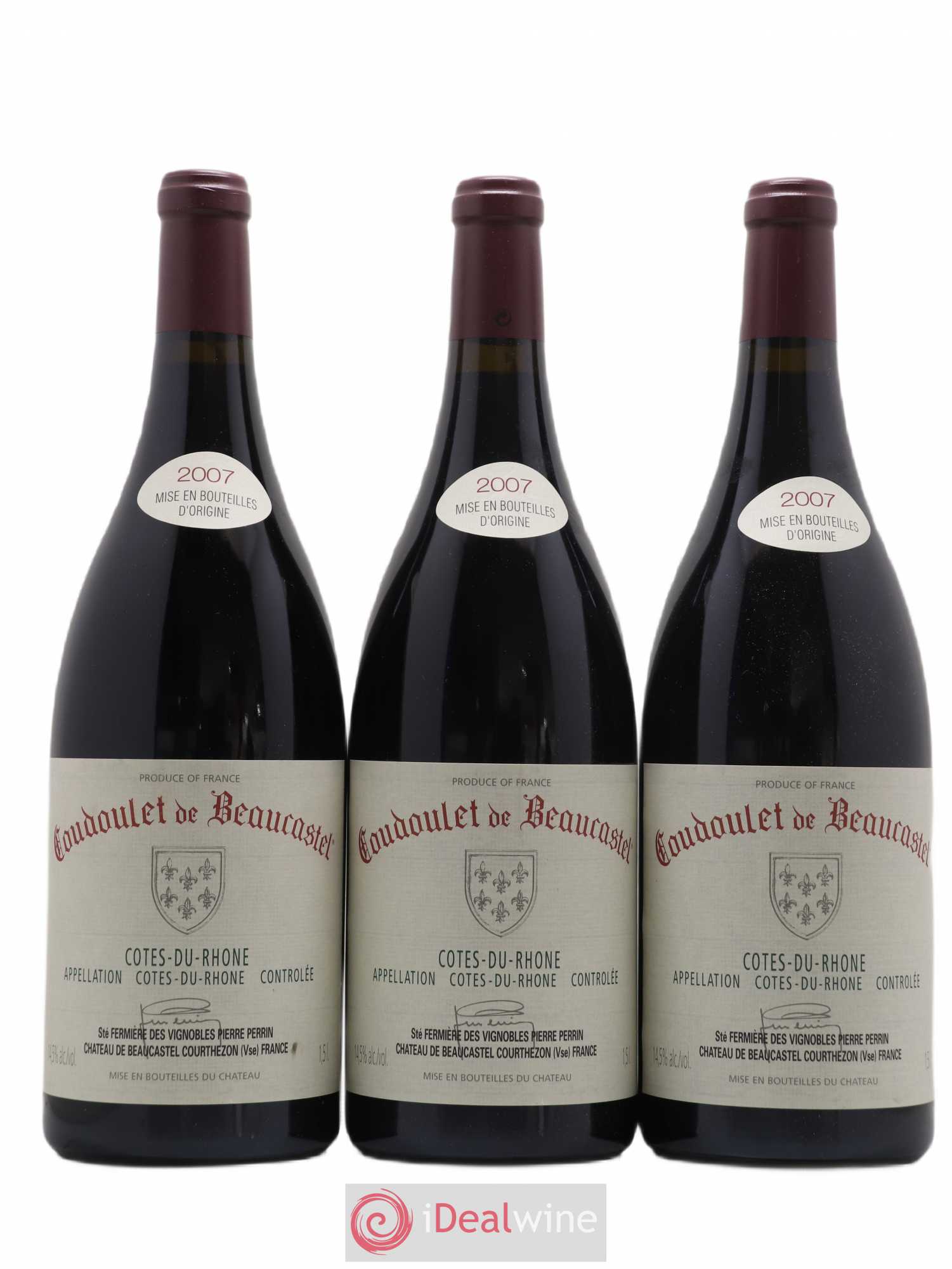 Côtes-du-Rhône Coudoulet de Beaucastel Famille Perrin 2007 - Lot de 3 magnums - 0