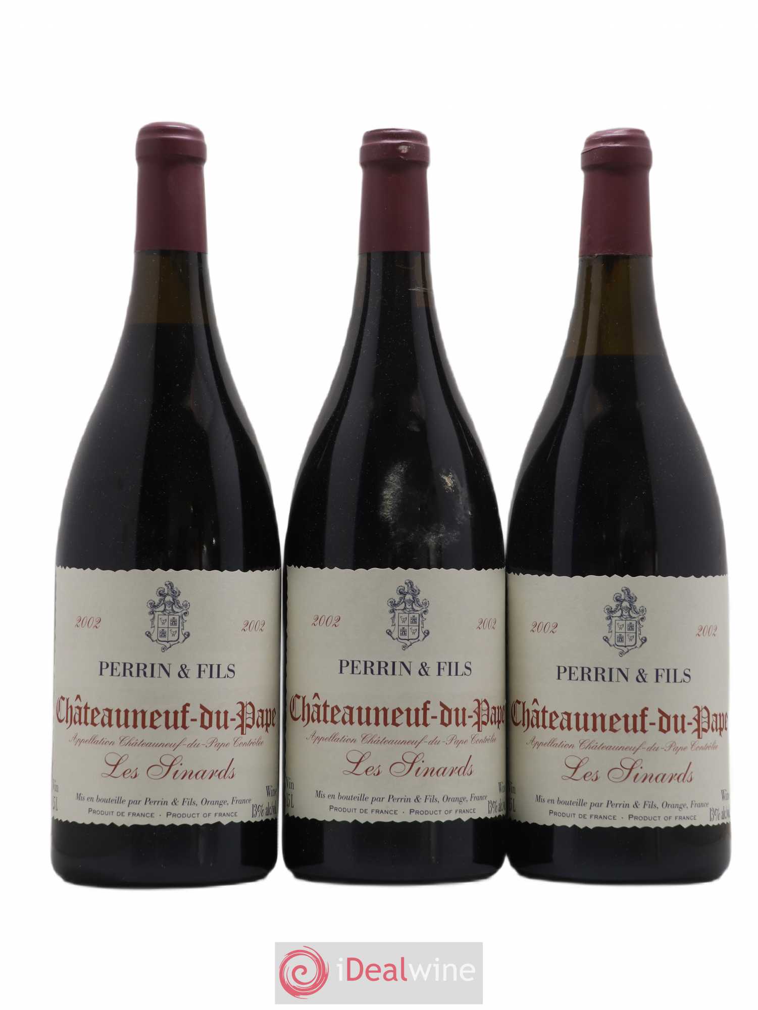 Châteauneuf-du-Pape Les Sinards Perrin 2002 - Posten von 3 Magnum - 0
