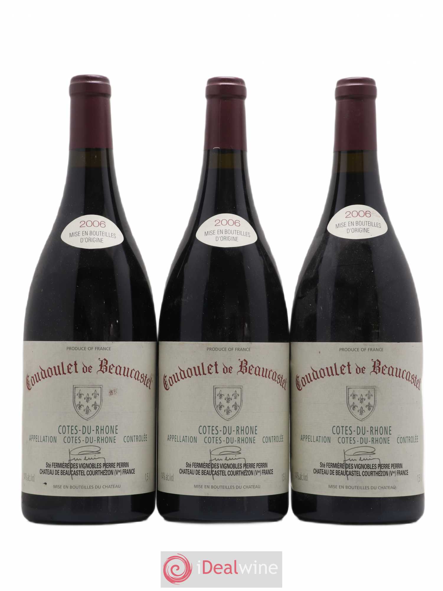 Côtes-du-Rhône Coudoulet de Beaucastel Famille Perrin 2006 - Lot de 3 magnums - 0