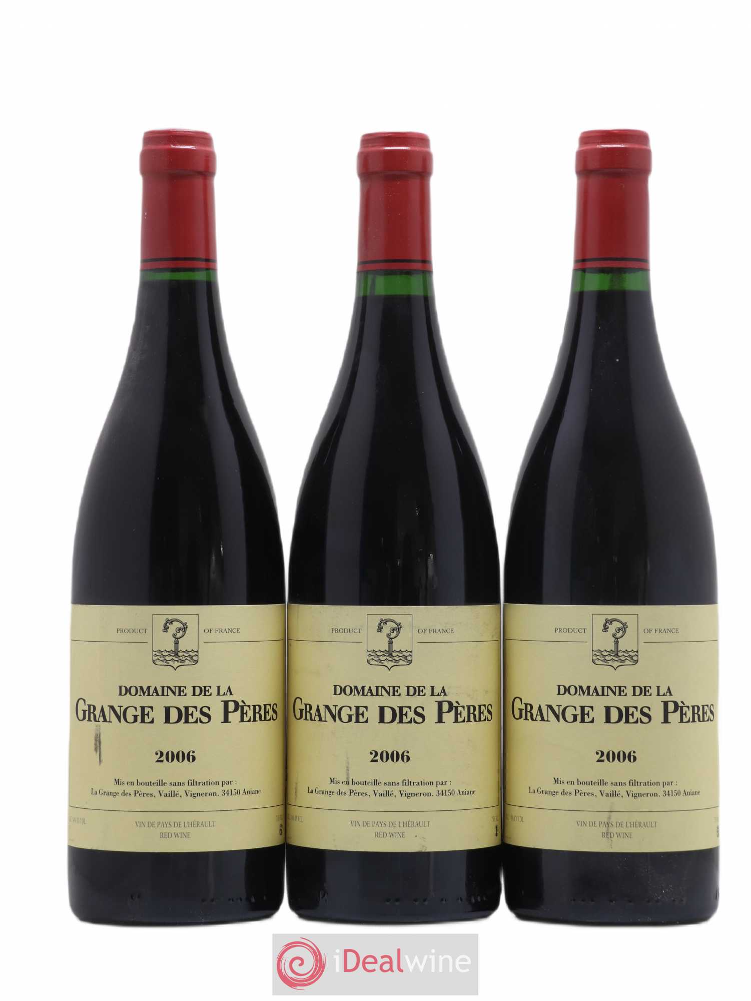 Pays d'Hérault Grange des Pères Laurent Vaillé 2006 - Lot de 3 bouteilles - 0
