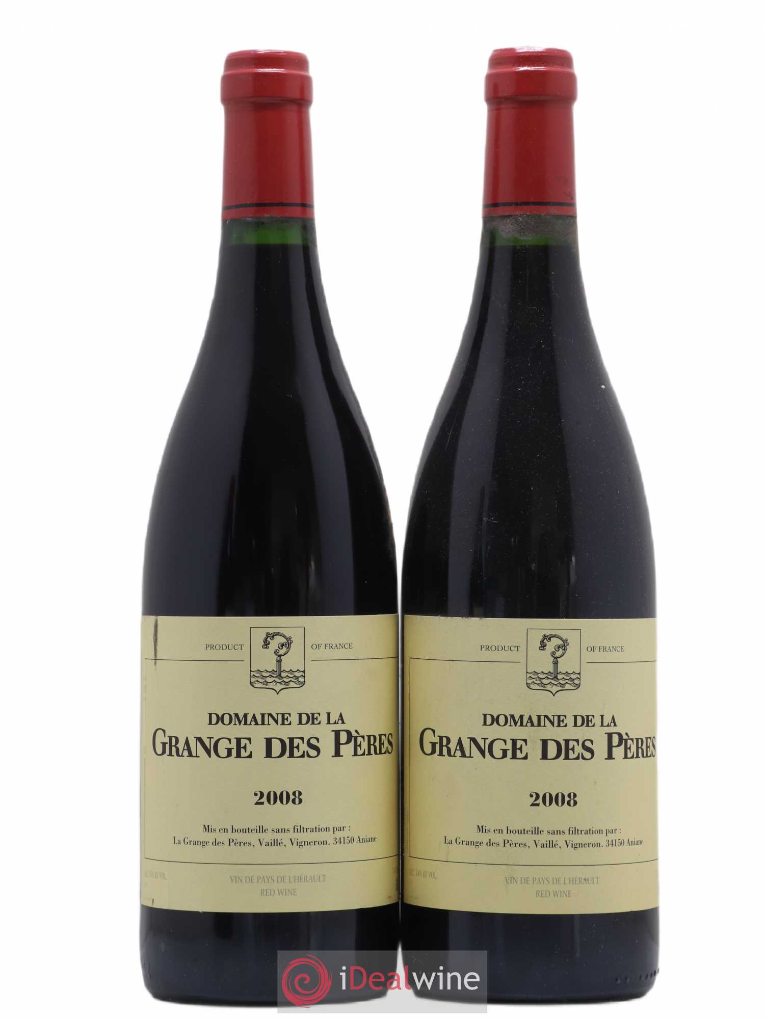Pays d'Hérault Grange des Pères Laurent Vaillé 2008 - Lot de 2 bouteilles - 0