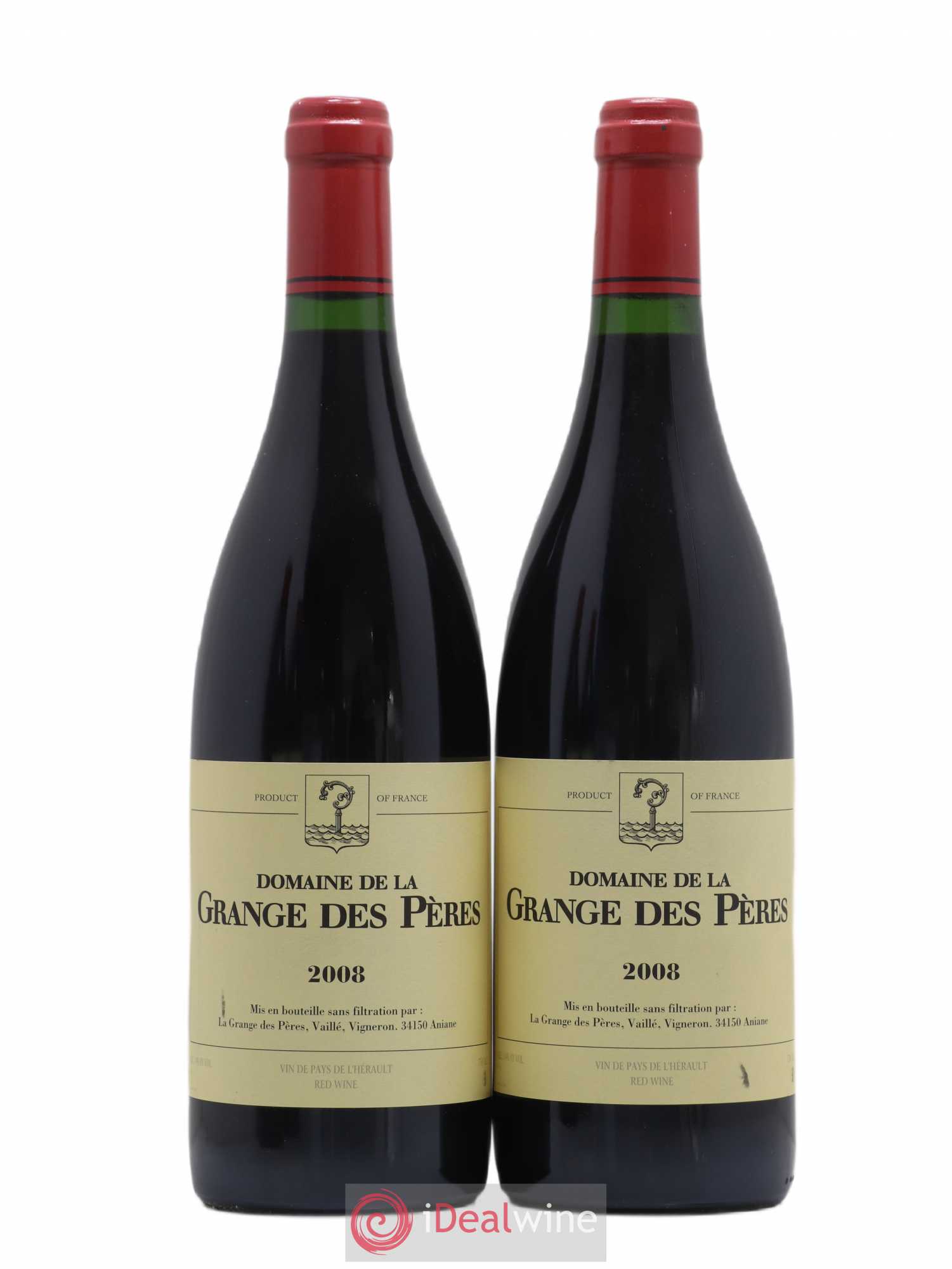 Pays d'Hérault Grange des Pères Laurent Vaillé 2008 - Lot de 2 bouteilles - 0