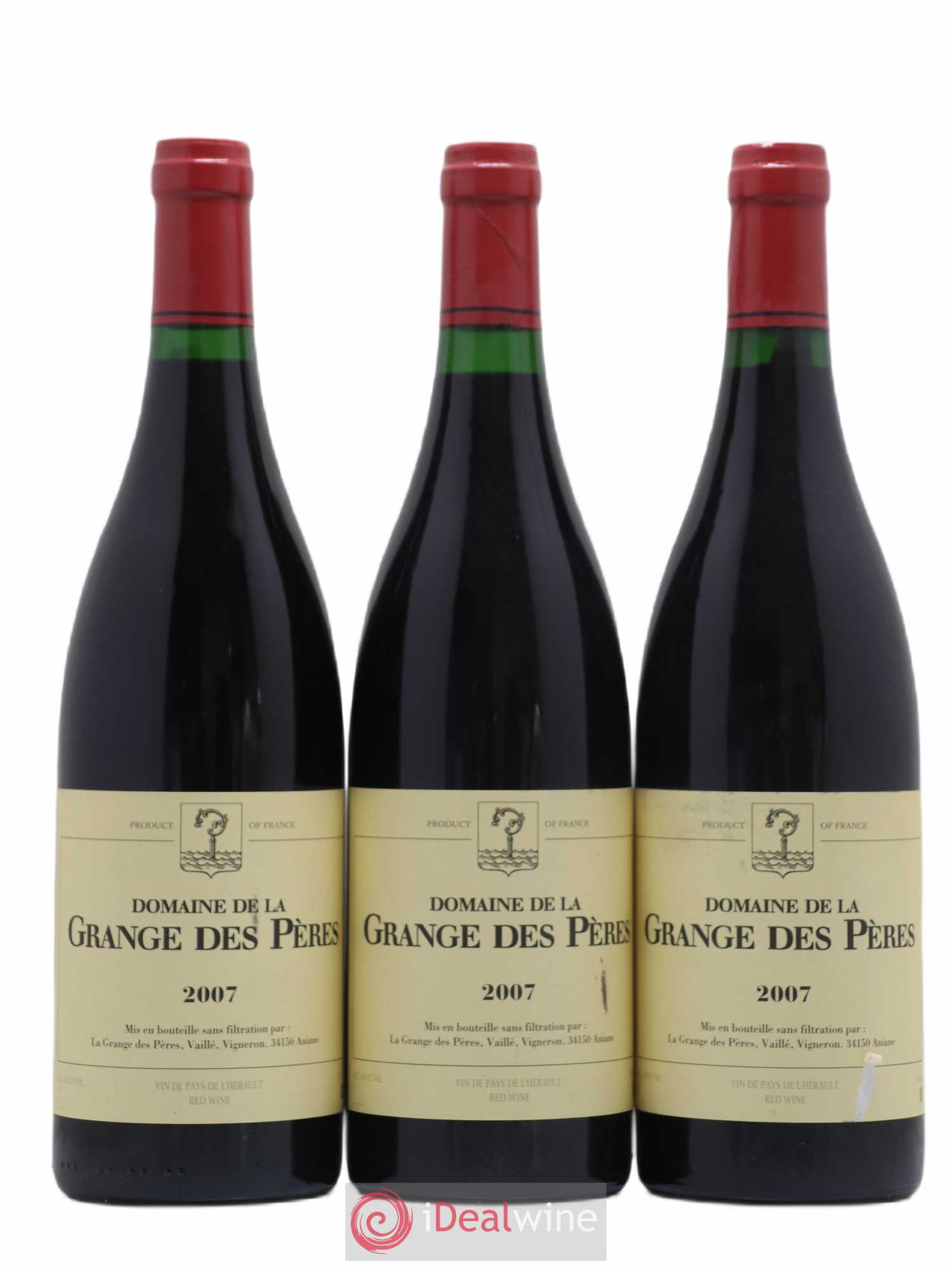 Pays d'Hérault Grange des Pères Laurent Vaillé 2007 - Lot de 3 bouteilles - 0