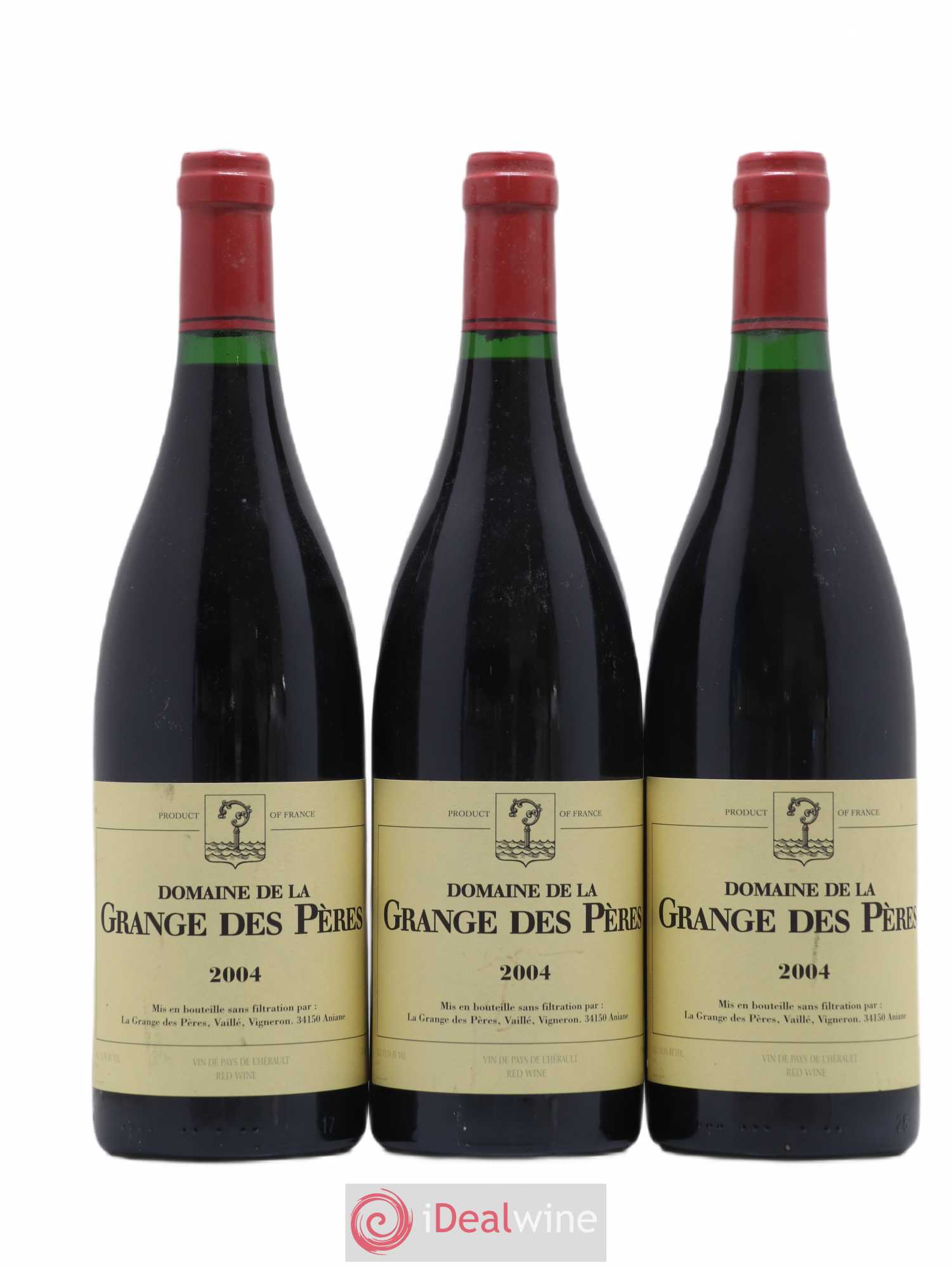 Pays d'Hérault Grange des Pères Laurent Vaillé 2004 - Lot de 3 bouteilles - 0