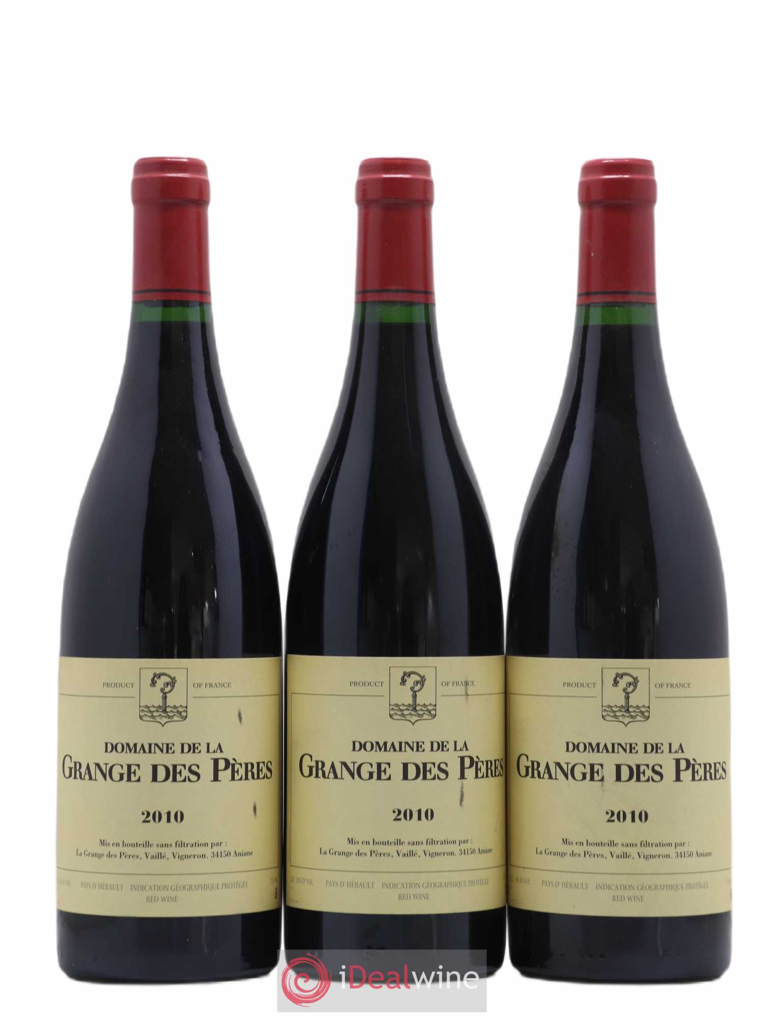 Pays d'Hérault Grange des Pères Laurent Vaillé 2010 - Lot de 3 bouteilles - 0
