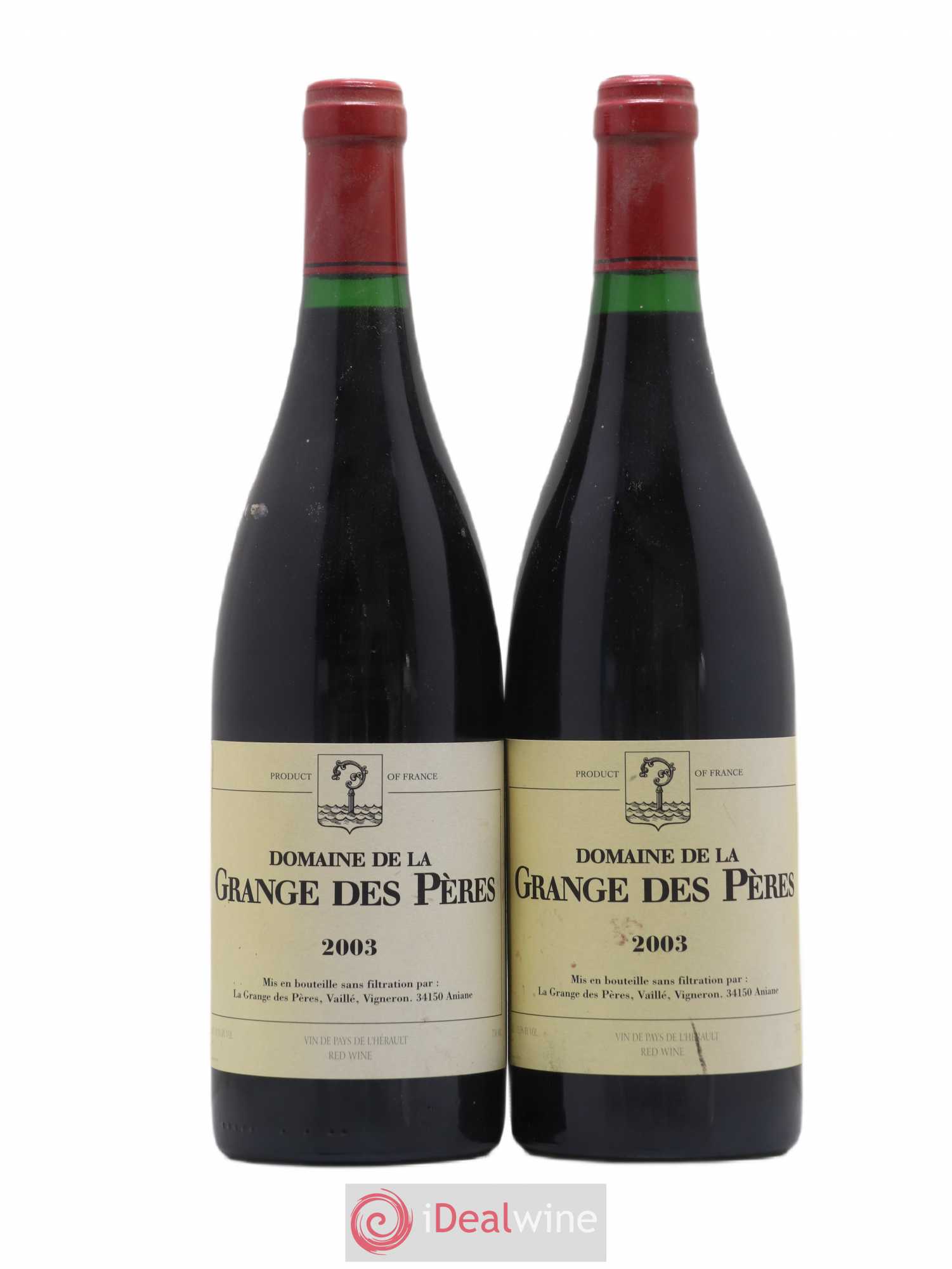 Pays d'Hérault Grange des Pères Laurent Vaillé 2003 - Lot de 2 bouteilles - 0