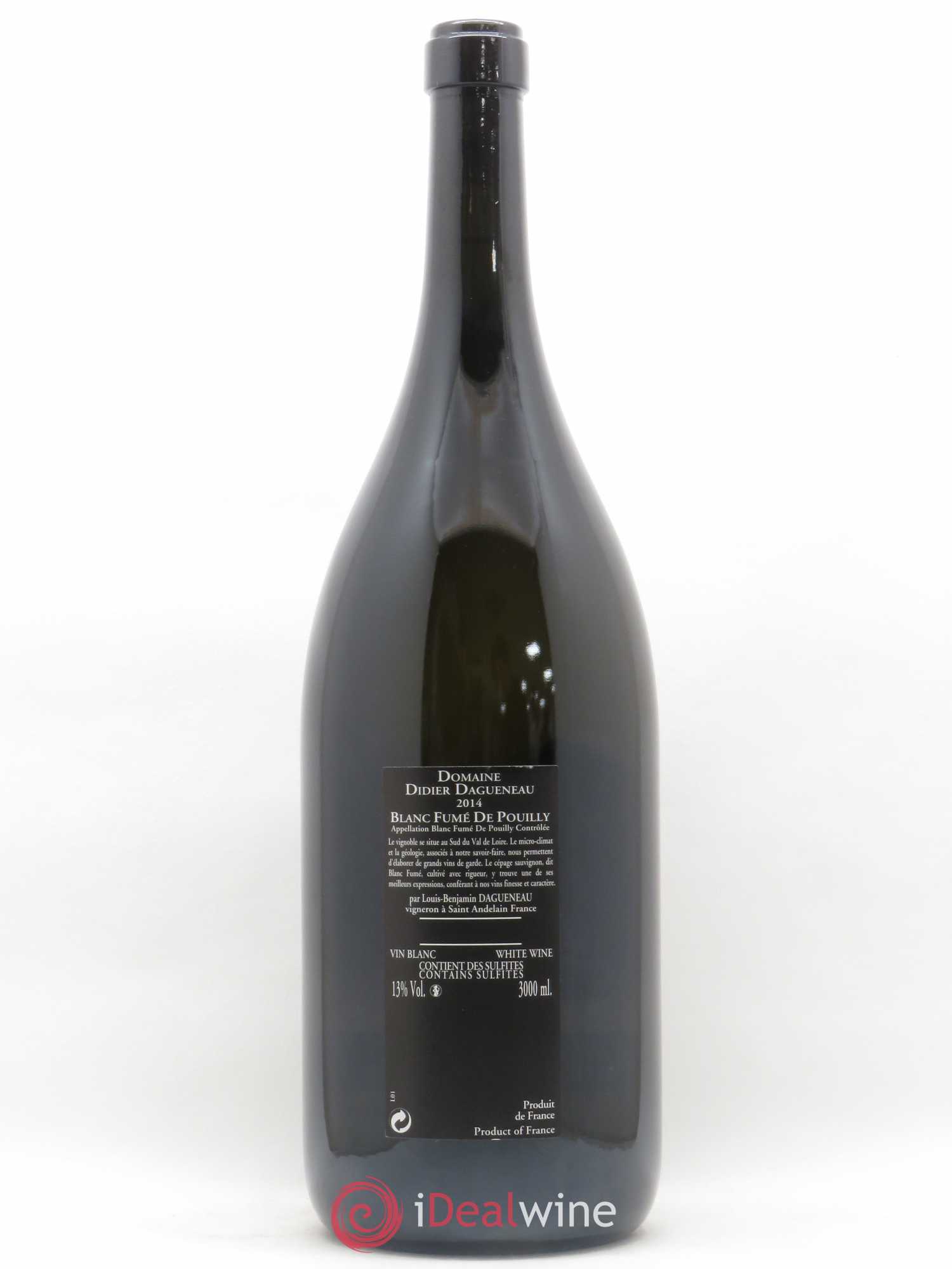 Vin de France (anciennement Pouilly-Fumé) Silex Dagueneau (Domaine Didier - Louis-Benjamin) 2014 - Lot de 1 double magnum - 1