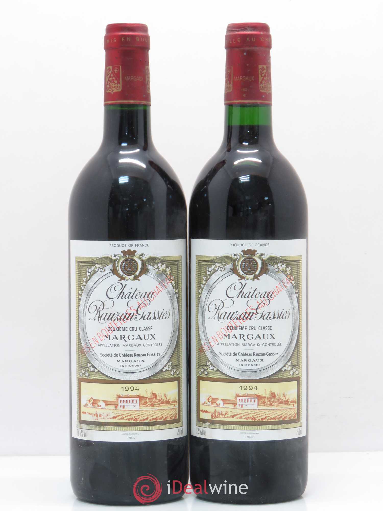 Château Rauzan-Gassies 2ème Grand Cru Classé 1994 - Lot de 2 bouteilles - 0