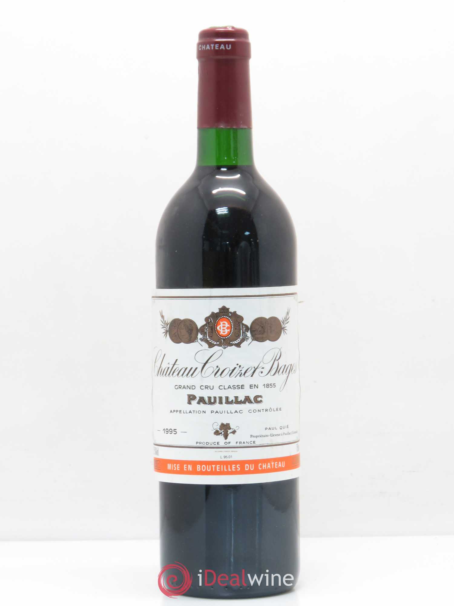 Château Croizet Bages 5ème Grand Cru Classé 1995 - Lot de 1 bouteille - 0