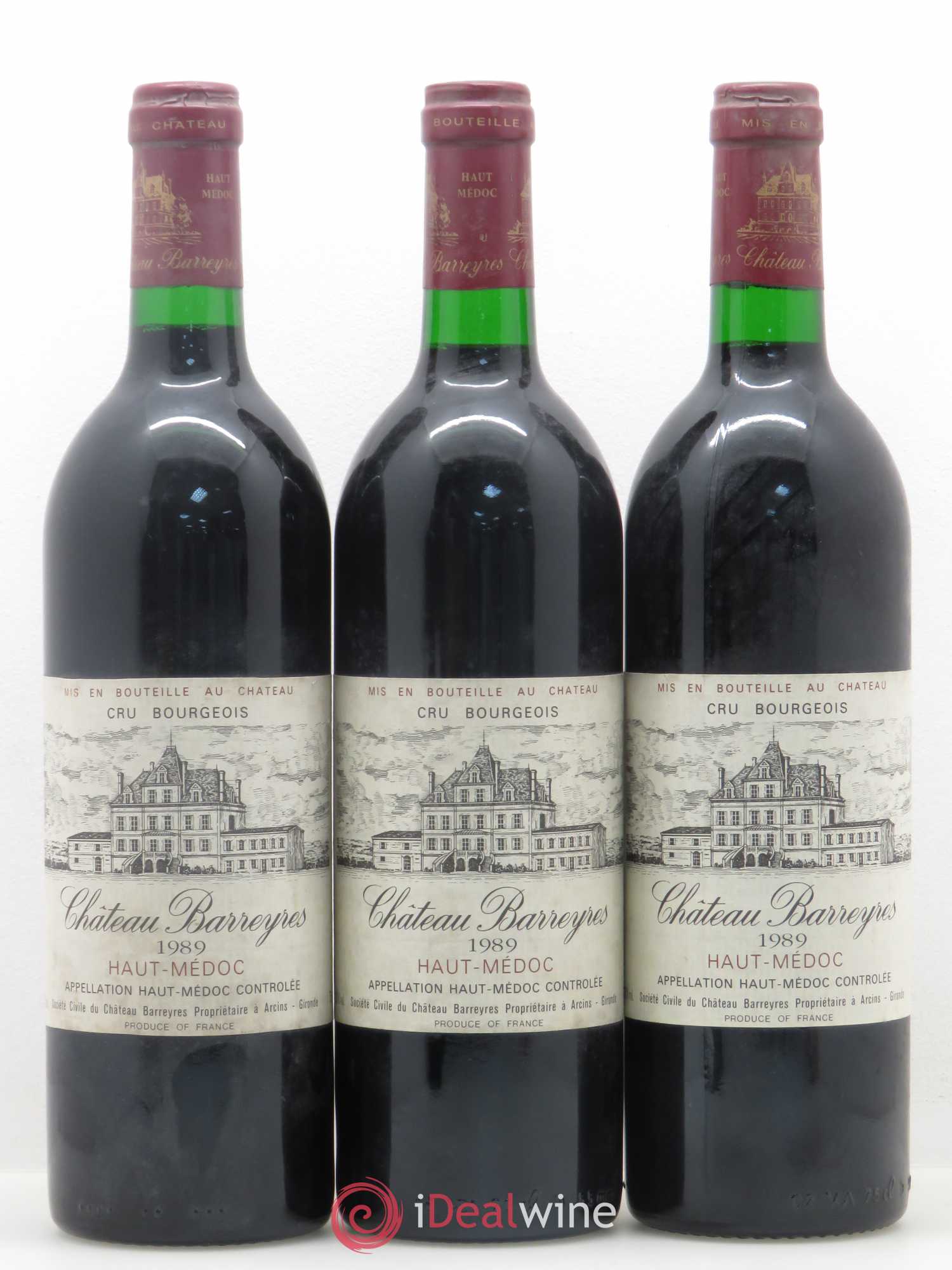 Château Barreyres Cru Bourgeois 1989 - Lot de 12 bouteilles - 1
