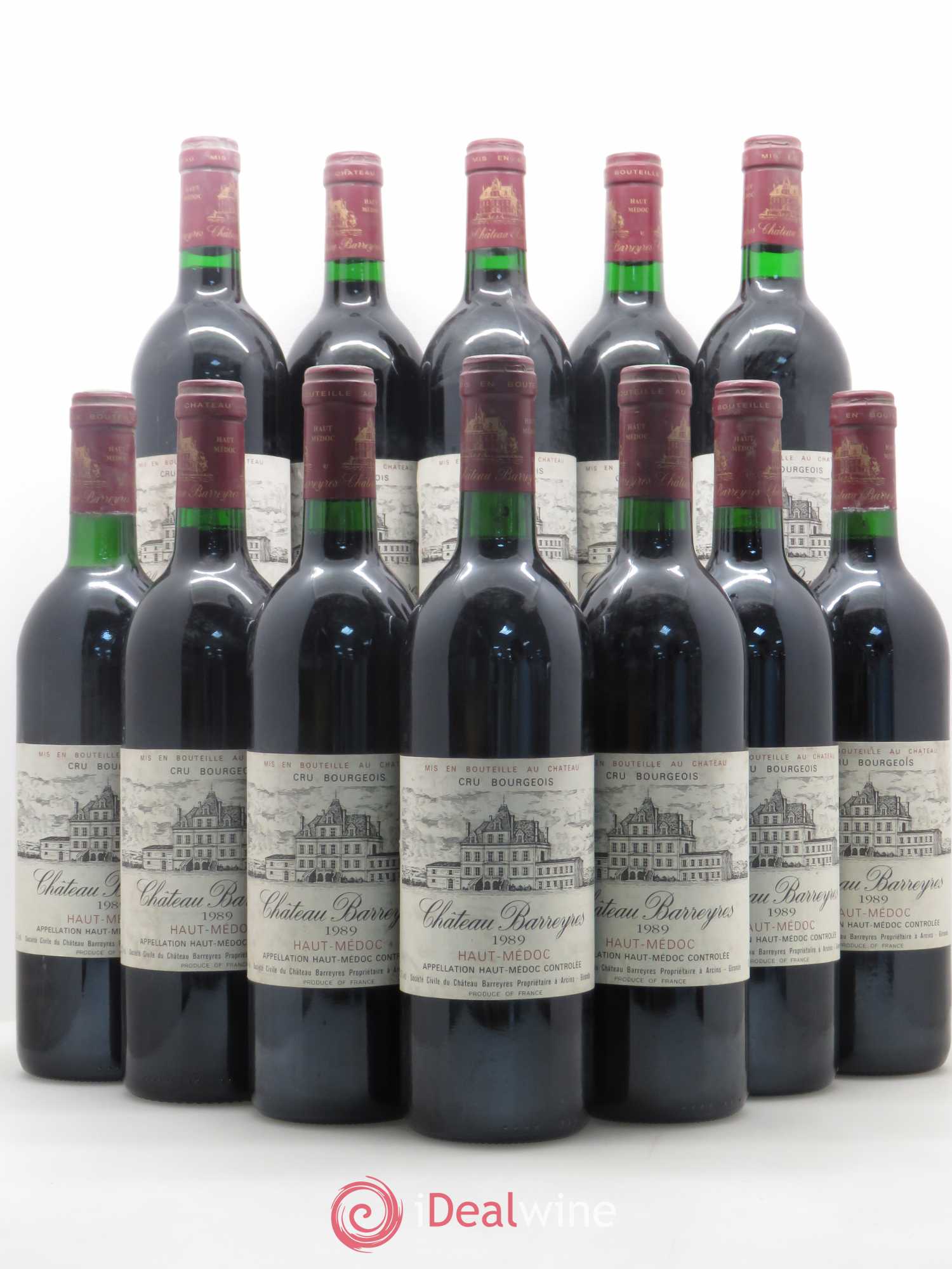 Château Barreyres Cru Bourgeois 1989 - Lot de 12 bouteilles - 0