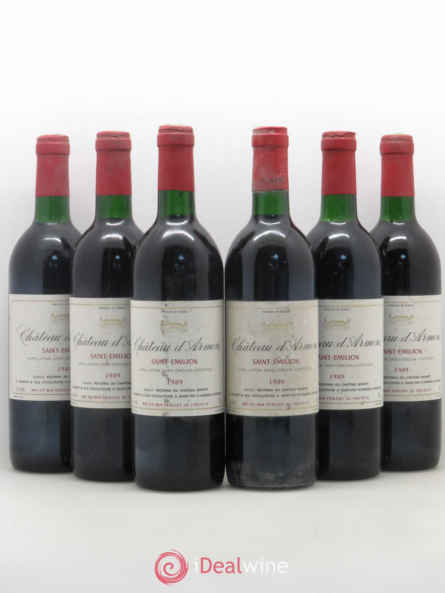 Château Armens Grand Cru 1989 - Lot de 6 bouteilles - 0