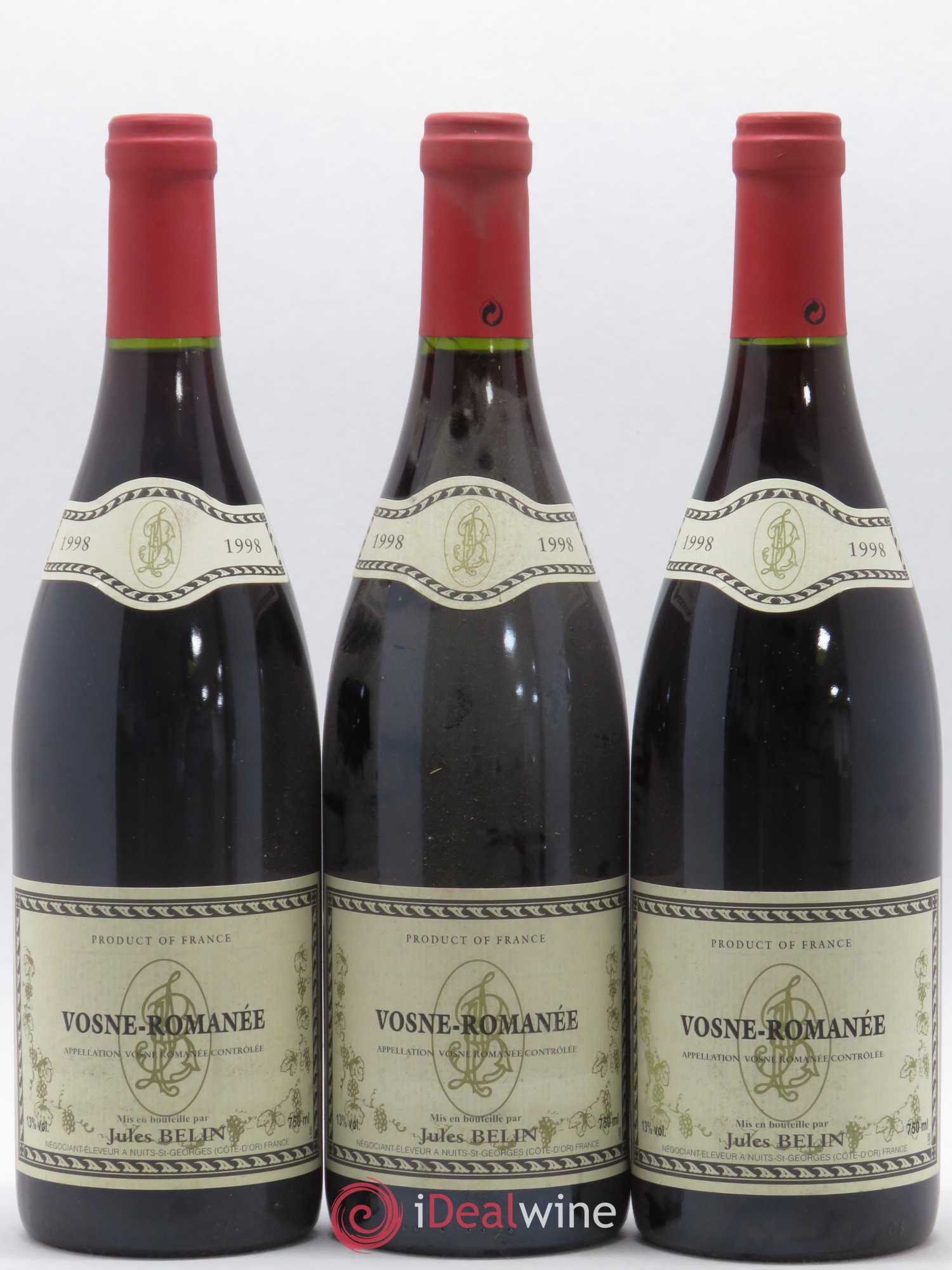 Vosne-Romanée Jules Belin 1998 - Posten von 3 Flaschen - 0
